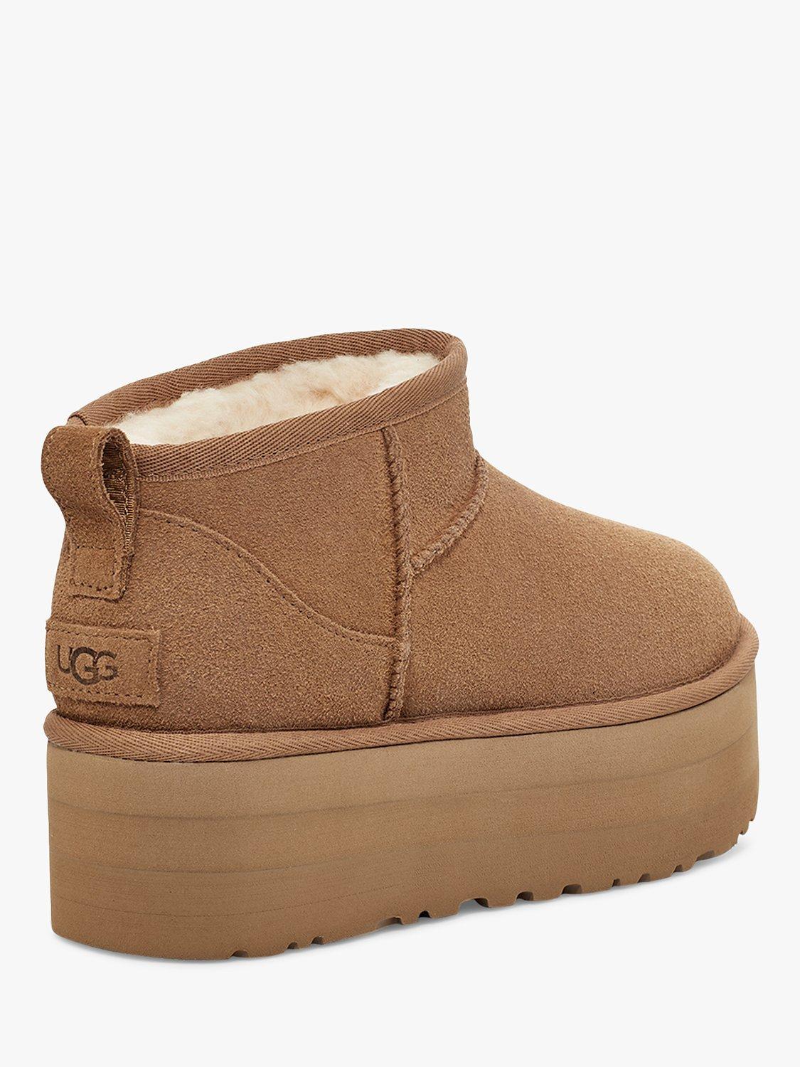 UGG Classic Ultra Mini Platform Suede Boots, Chestnut, 3