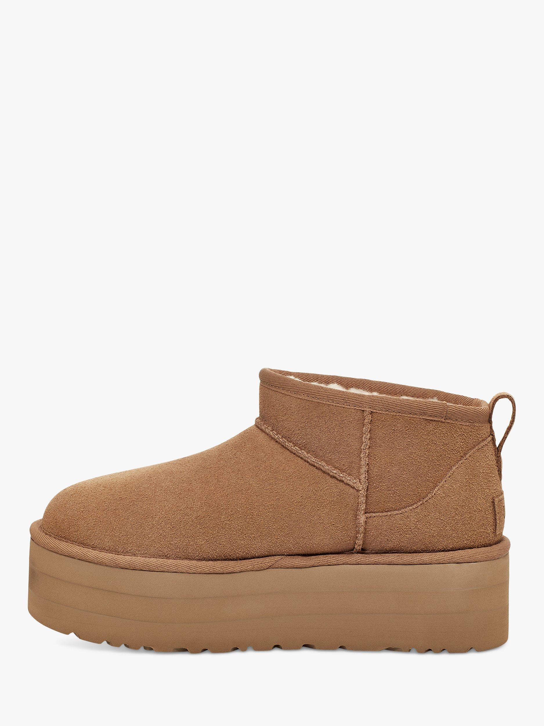 UGG Classic Ultra Mini Platform Suede Boots, Chestnut, 3