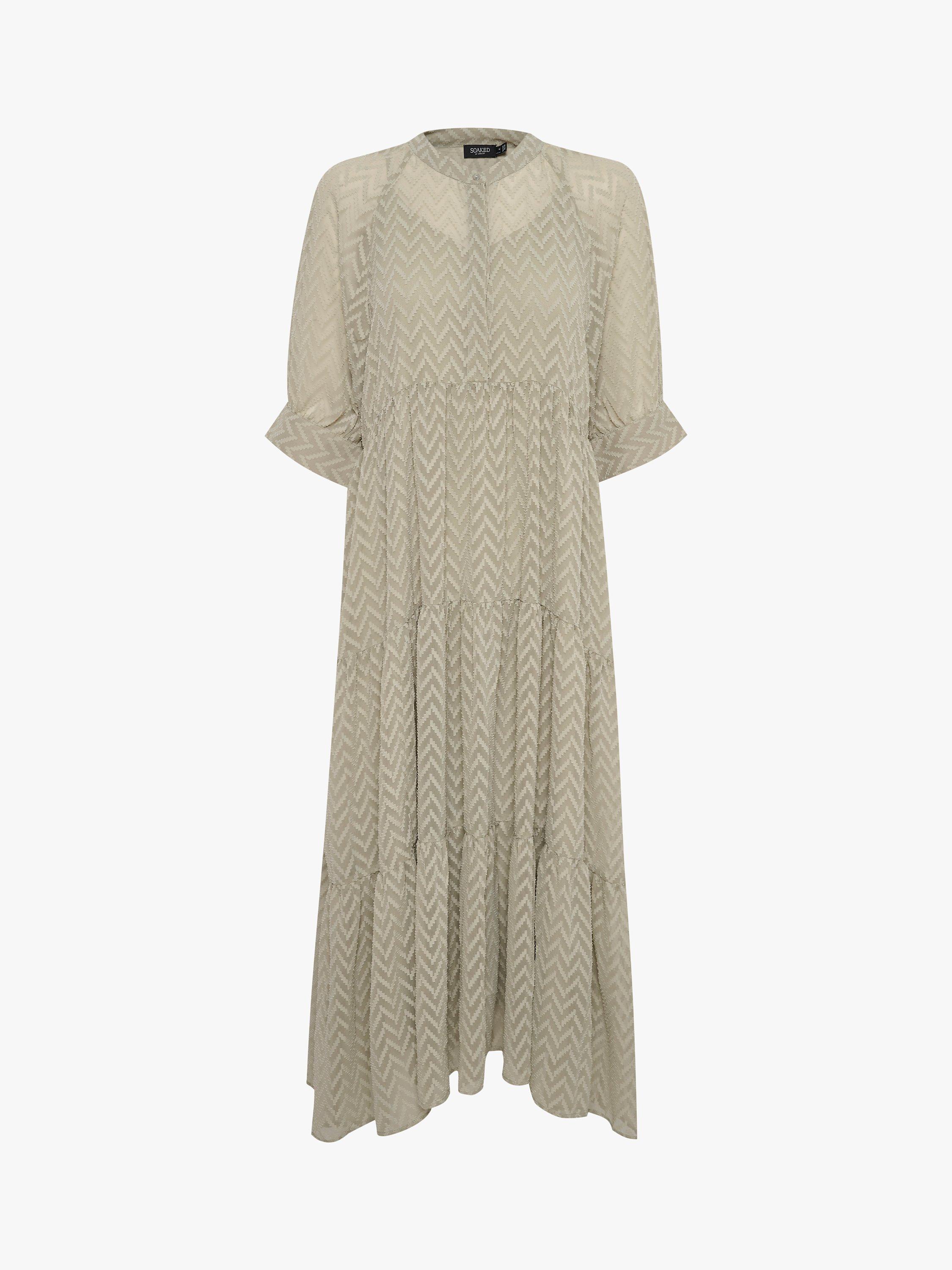 Soaked In Luxury Sky Geometric Textured Maxi Dress, Seagrass