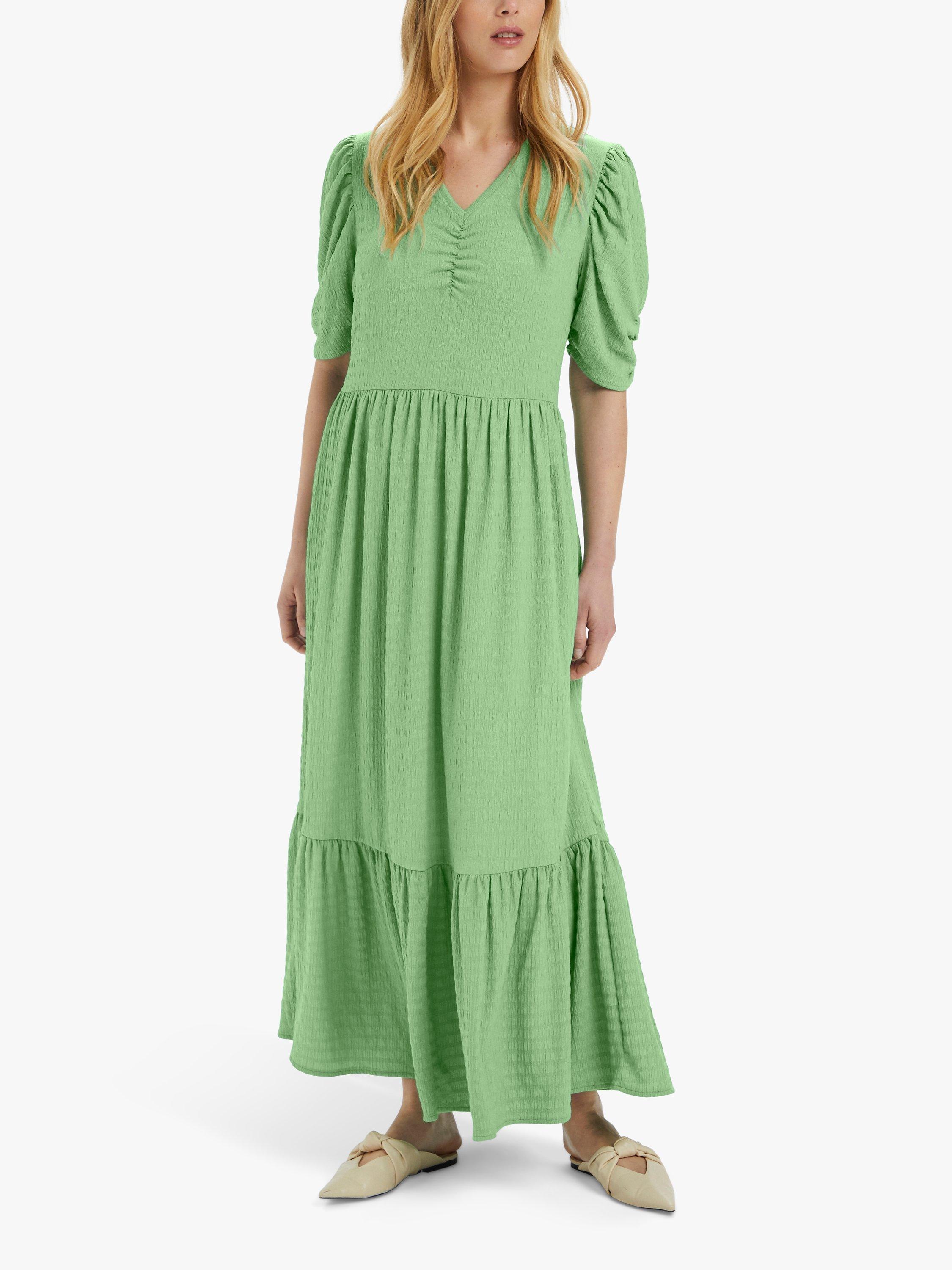 Soaked In Luxury Join Textured Maxi Dress, Stone Green