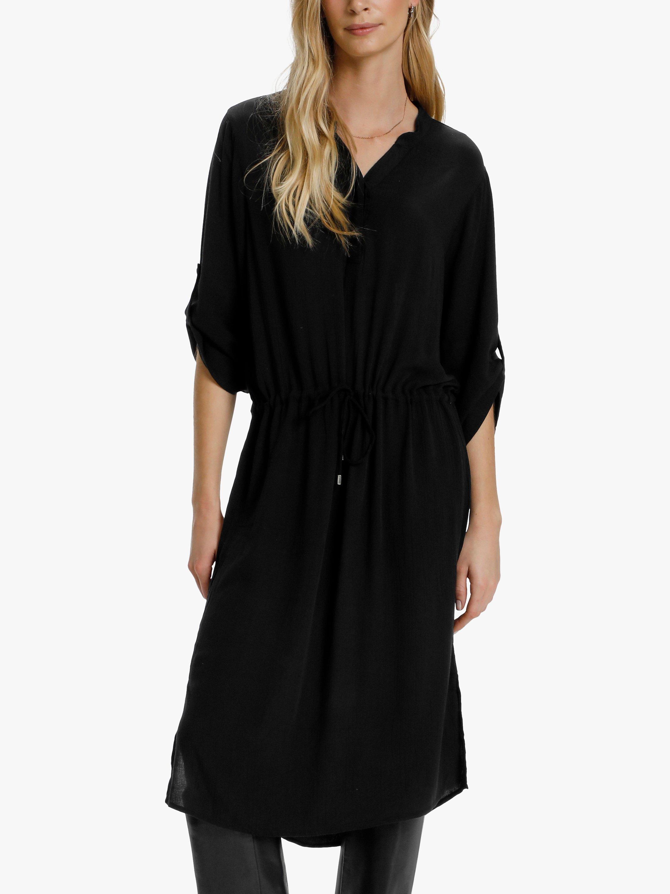 Product image 3 of 8, which shows Soaked In Luxury Zaya Midi Shirt Dress, Black, XS