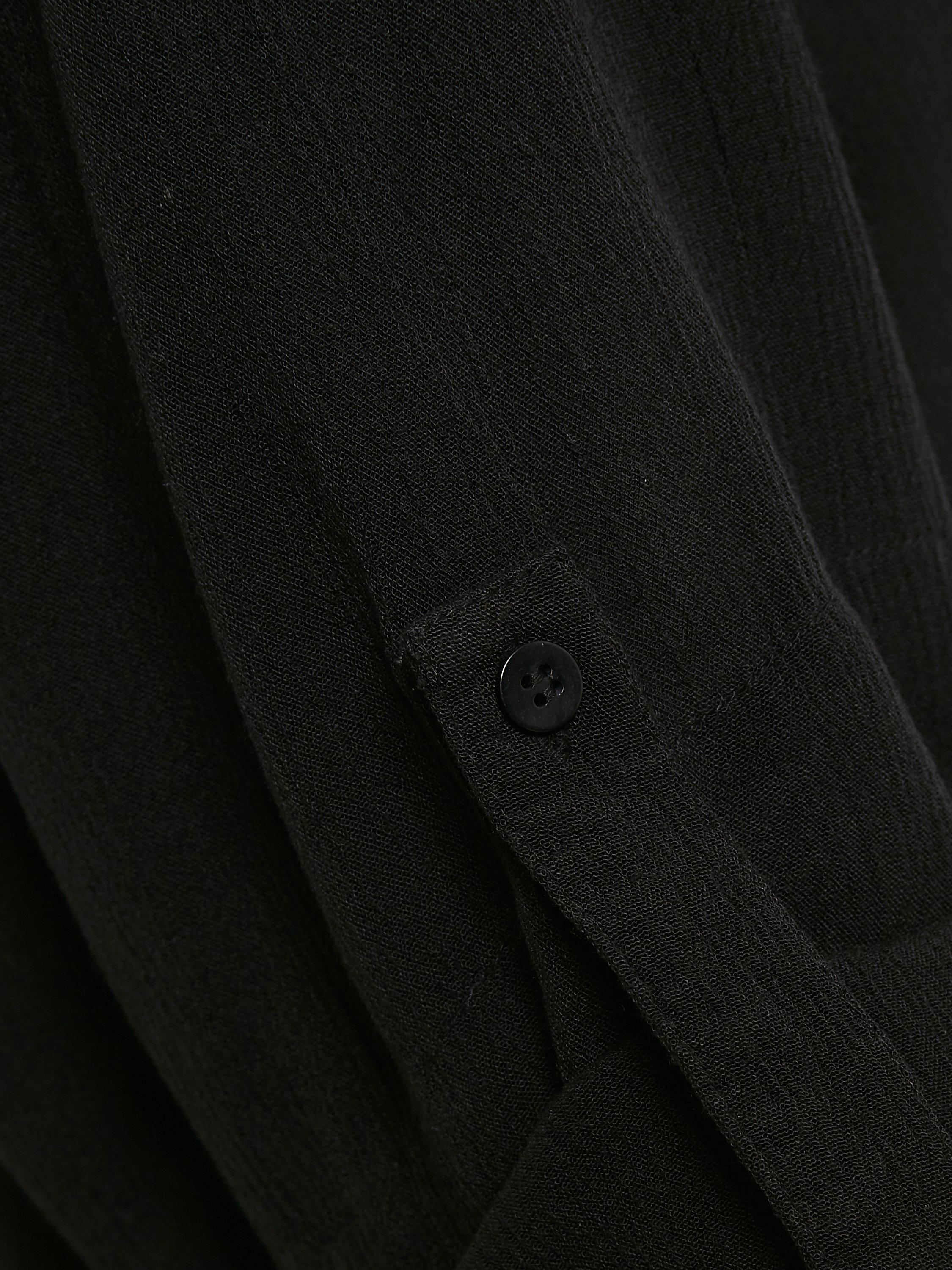 Product image 8 of 8, which shows Soaked In Luxury Zaya Midi Shirt Dress, Black, XS