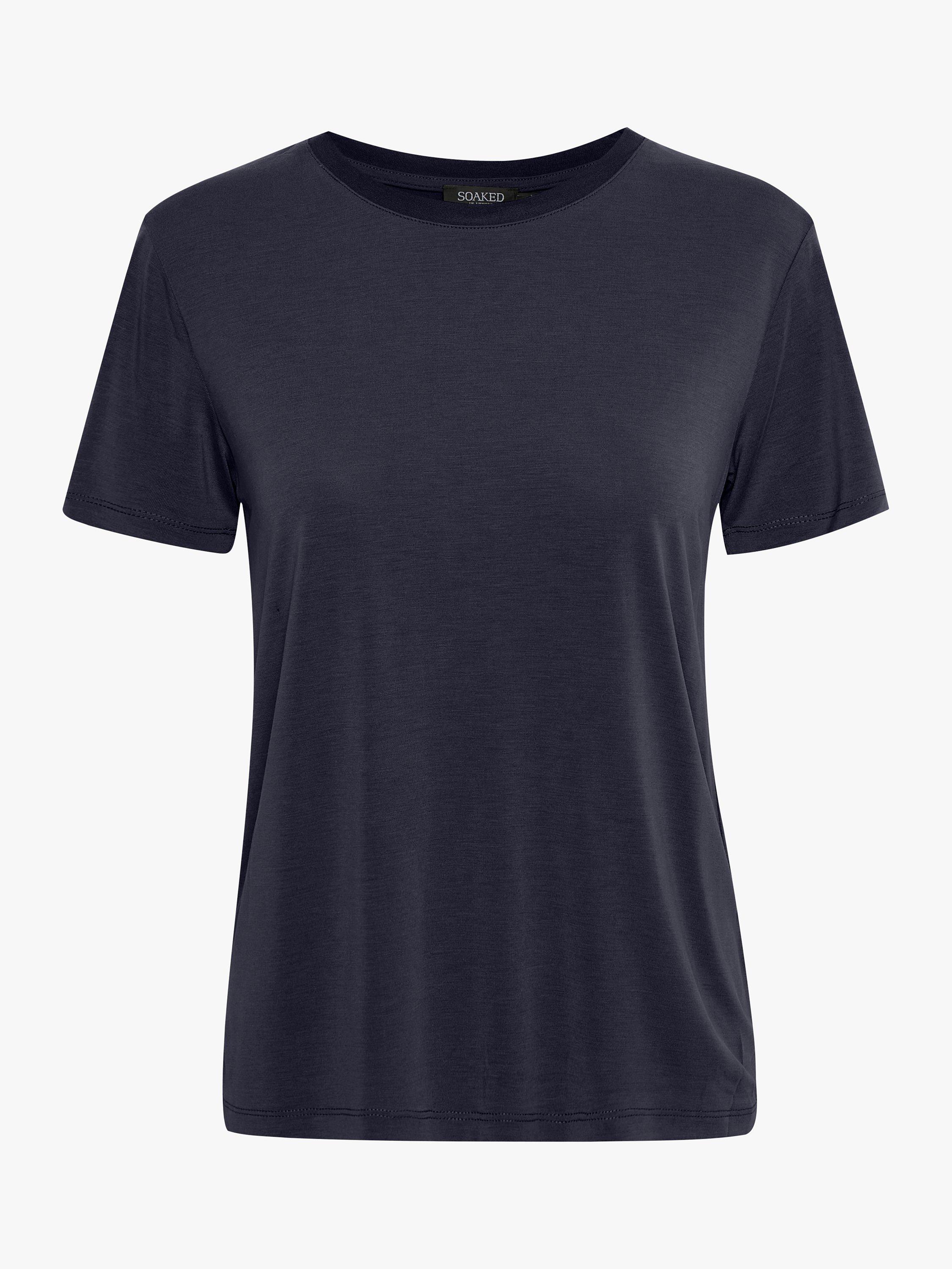 Product image 5 of 6, which shows Soaked In Luxury Columbine Crew Neck T-Shirt, Navy, XS