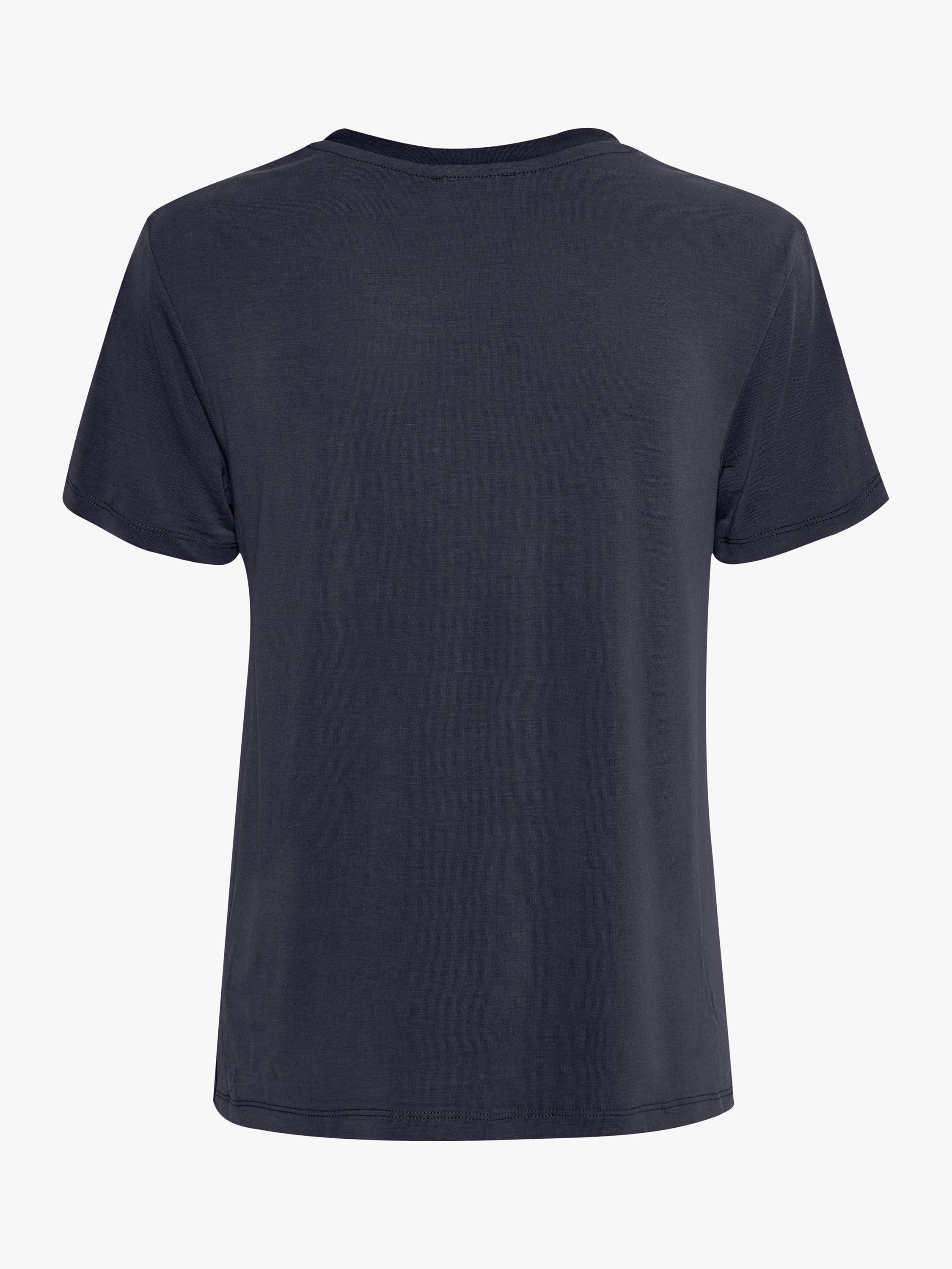 Product image 6 of 6, which shows Soaked In Luxury Columbine Crew Neck T-Shirt, Navy, XS