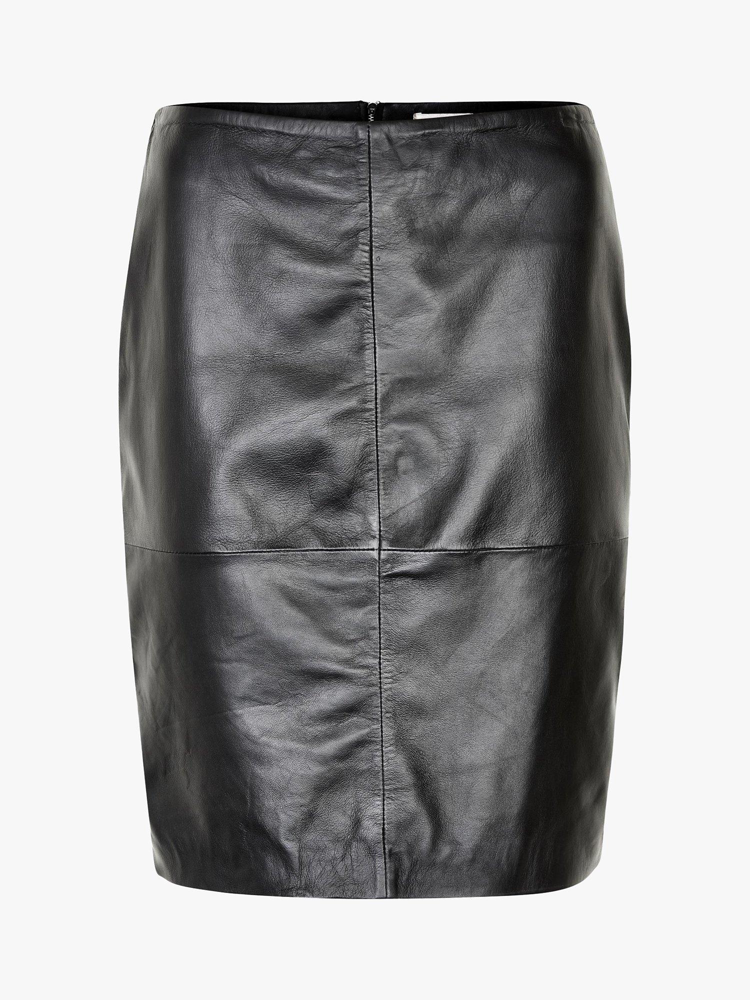 Product image 6 of 8, which shows Soaked In Luxury Folly Pencil Leather Skirt, Black, XS