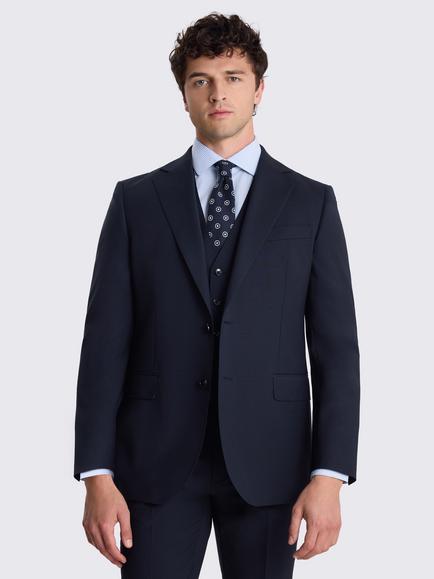 Moss Tailored Fit Wool Blend Performance Suit Jacket, Blue