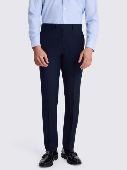 Moss Tailored Fit Wool Blend Performance Suit Trousers, Blue