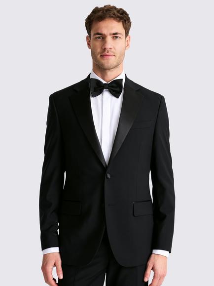 Moss Tailored Fit Notch Lapel Tuxedo Jacket, Black, Black