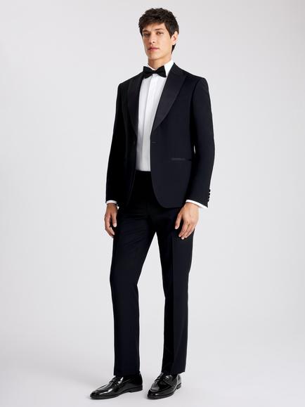 Moss Slim Fit Peak Lapel Tuxedo Jacket - view 2, Black