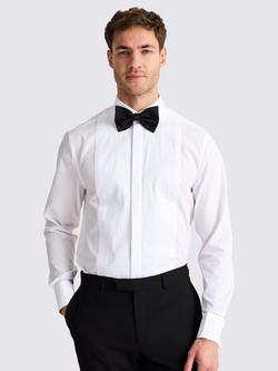 Moss Tailored Fit Pleated Dress Shirt, White