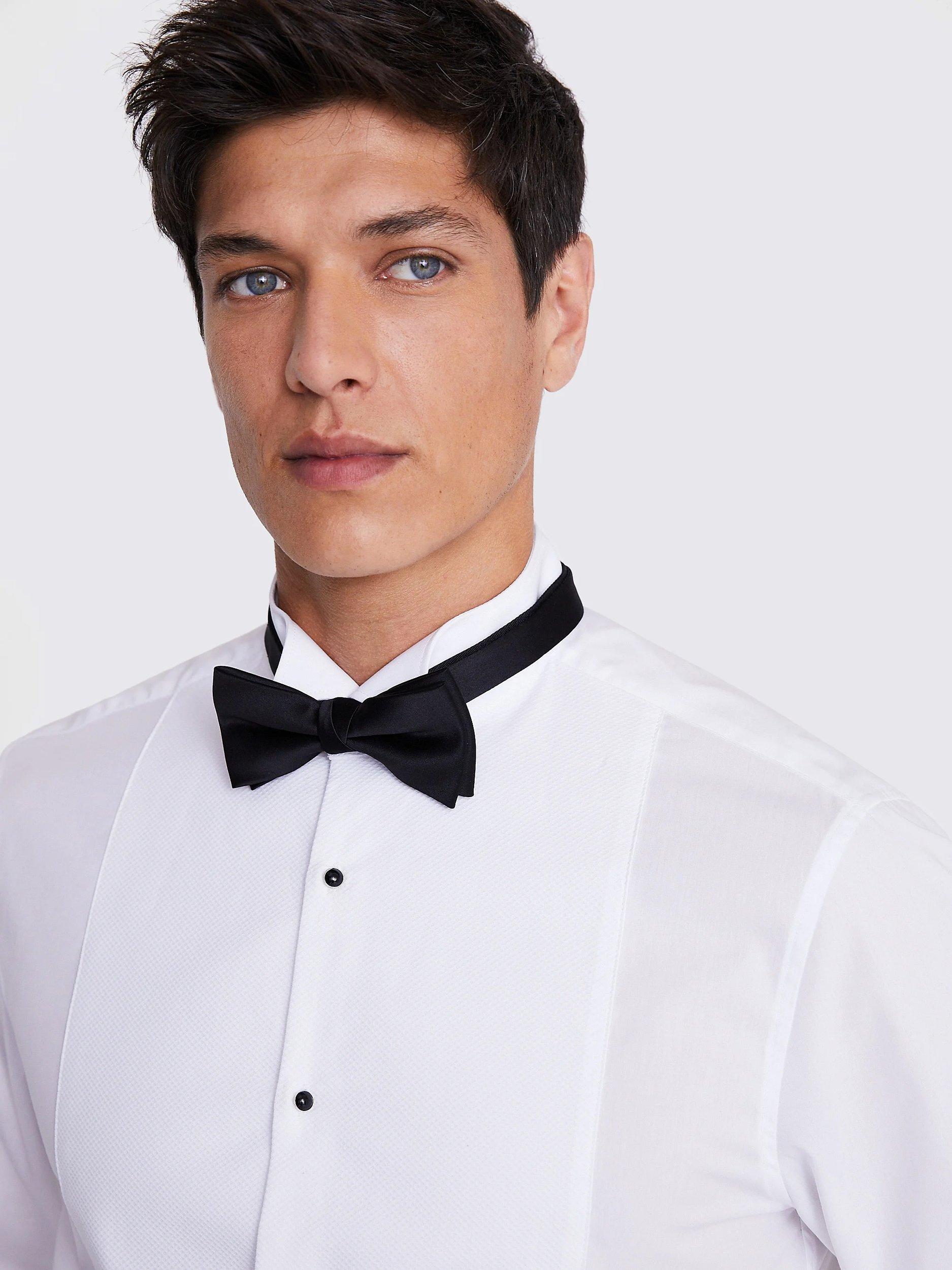 Moss Marcella Slim Fit Wing Collar Dress Shirt White