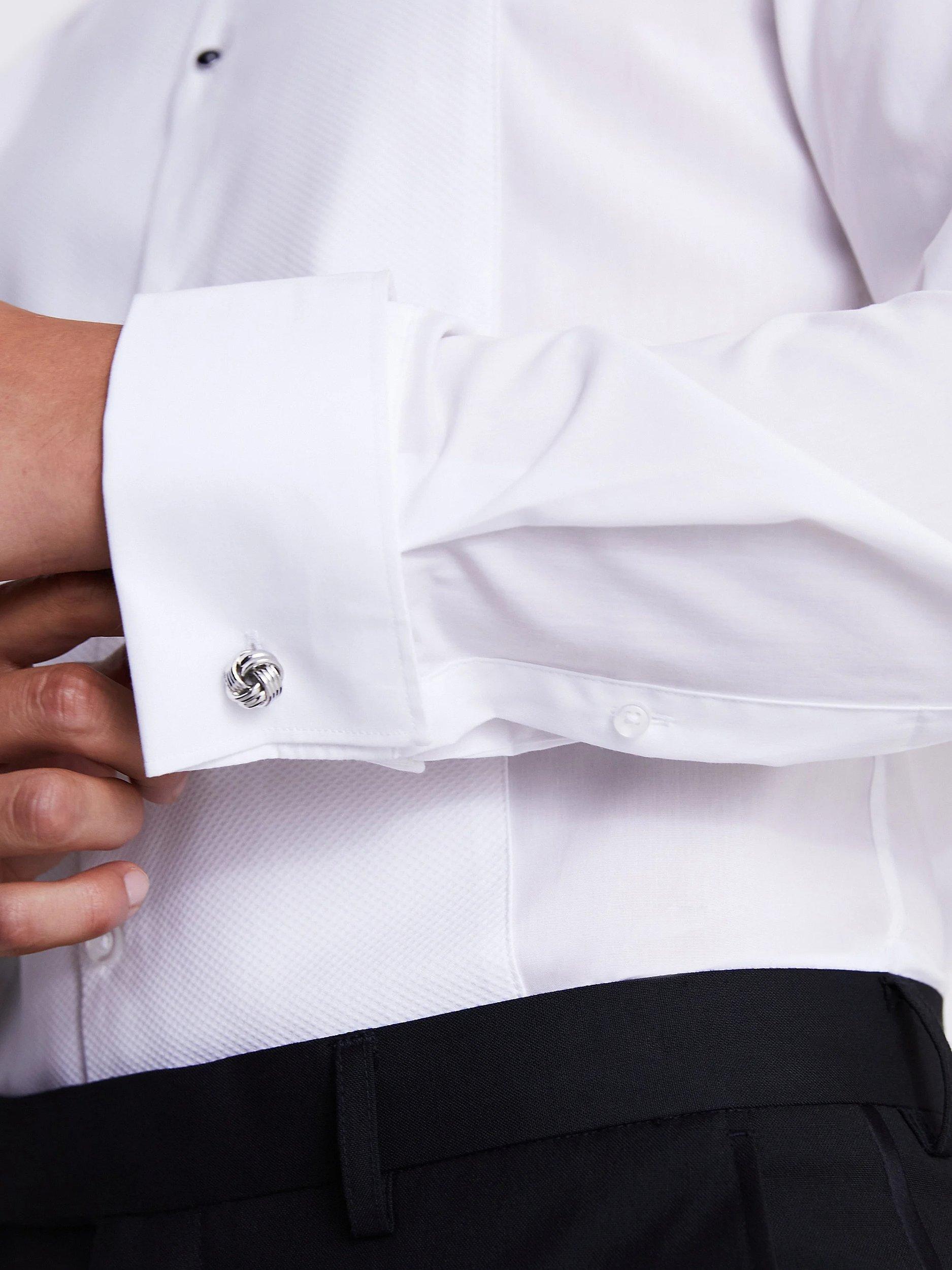 Product image 3 of 4, which shows Moss Marcella Slim Fit Wing Collar Dress Shirt, White, 14