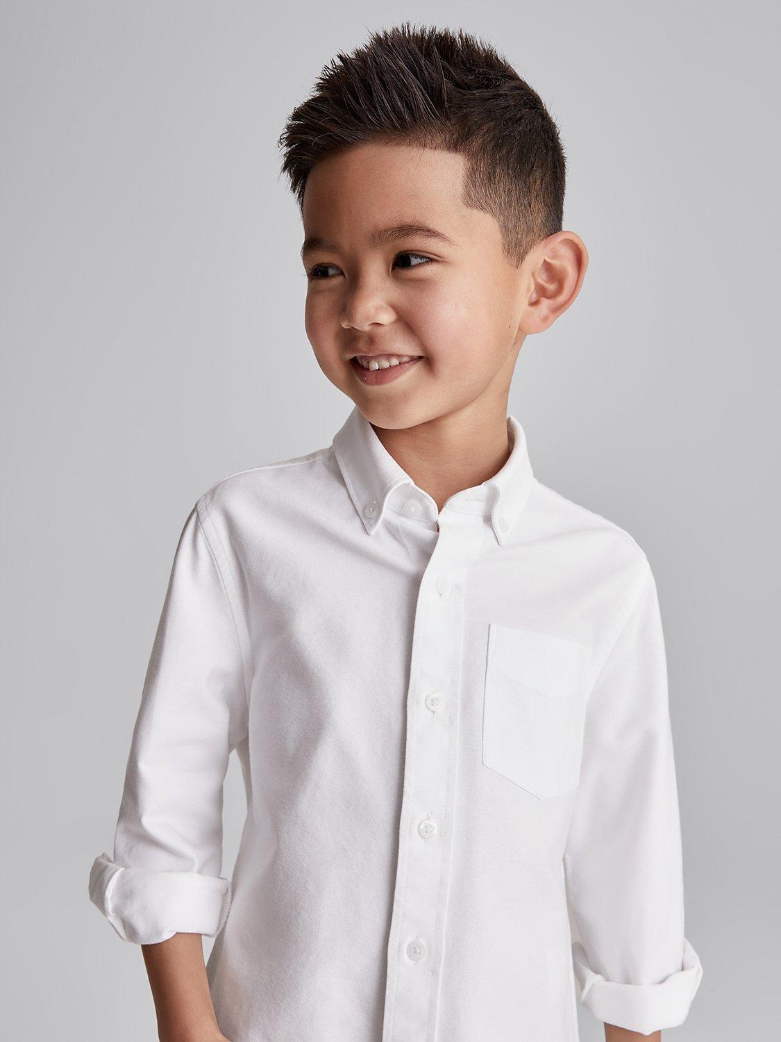 Product image 3 of 6, which shows Reiss Kids' Greenwich Junior Shirt, White, 4-5 years