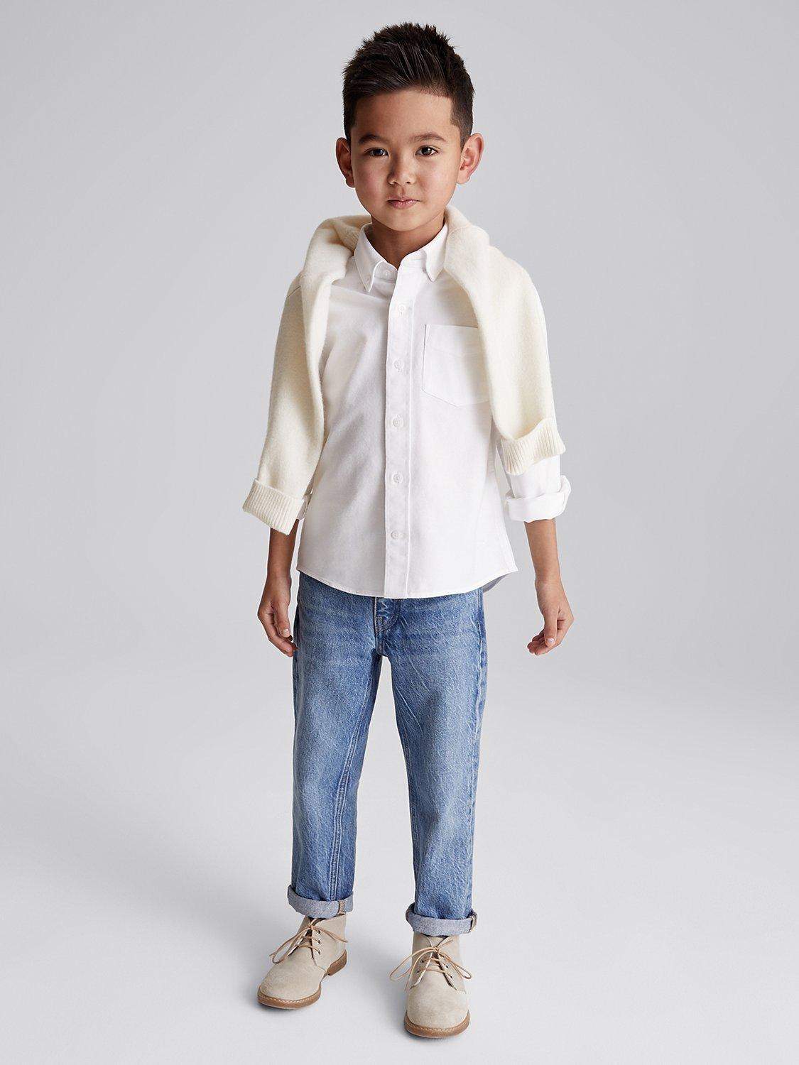 Product image 5 of 6, which shows Reiss Kids' Greenwich Junior Shirt, White, 4-5 years