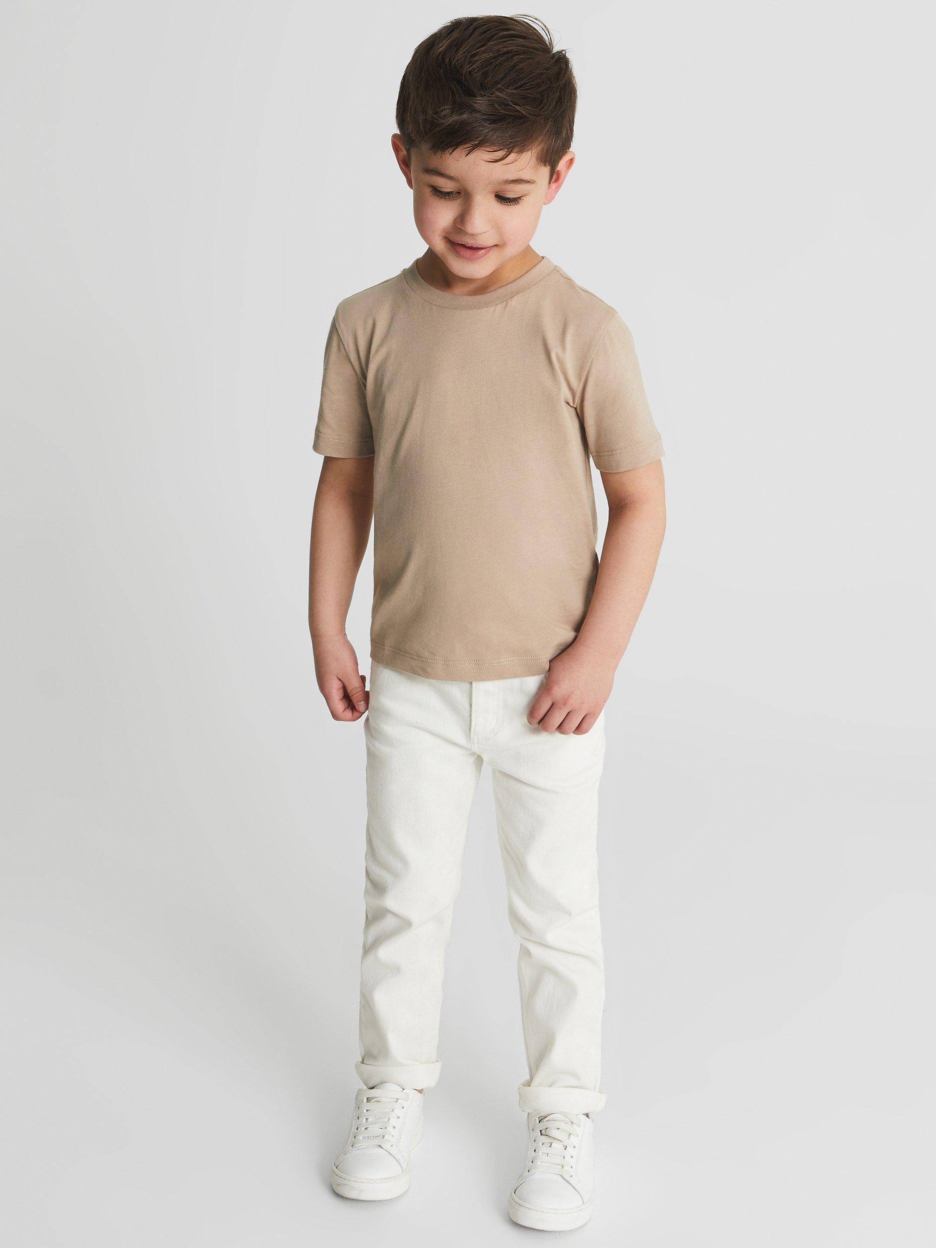 Product image 3 of 4, which shows Reiss Kids' Bless Cotton T-Shirt, Stone, 4-5 years