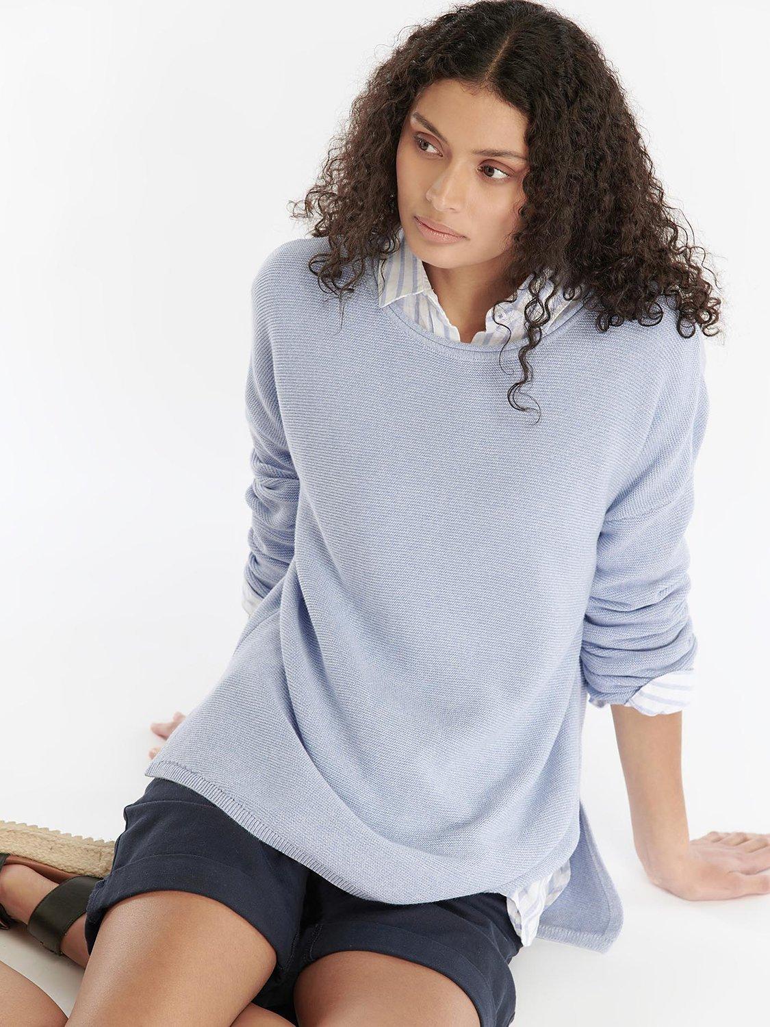 Product image 1 of 5, which shows Barbour Mariner Knit Jumper, Bell Flower, 12