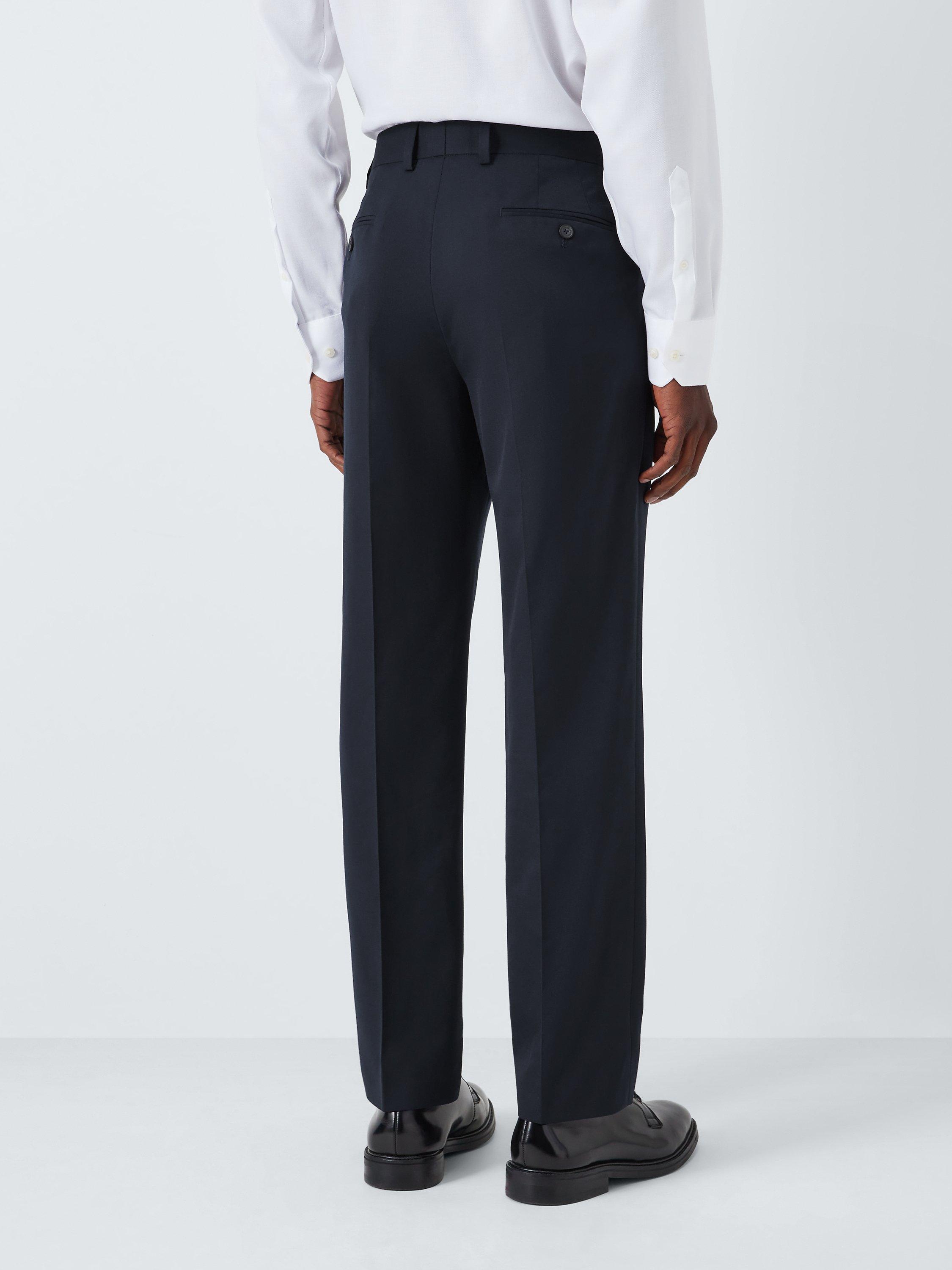 Product image 2 of 8, which shows John Lewis Washable Wool Blend Regular Fit Suit Trousers, Navy, 42R