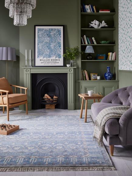 John Lewis Hand Knotted Mahala Rug - view 2, Blue