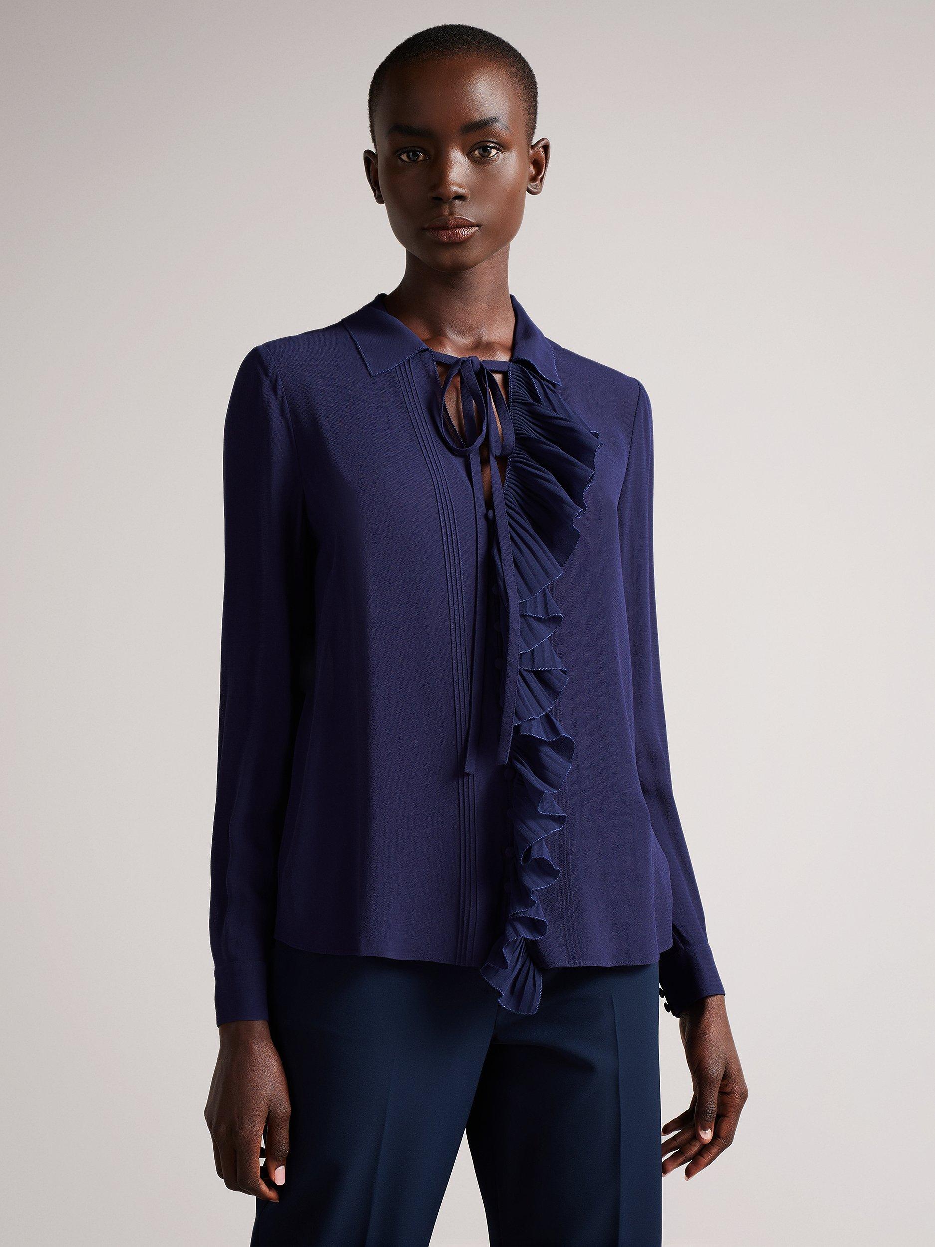 Ted Baker Thelmah Blouse, Navy, 10