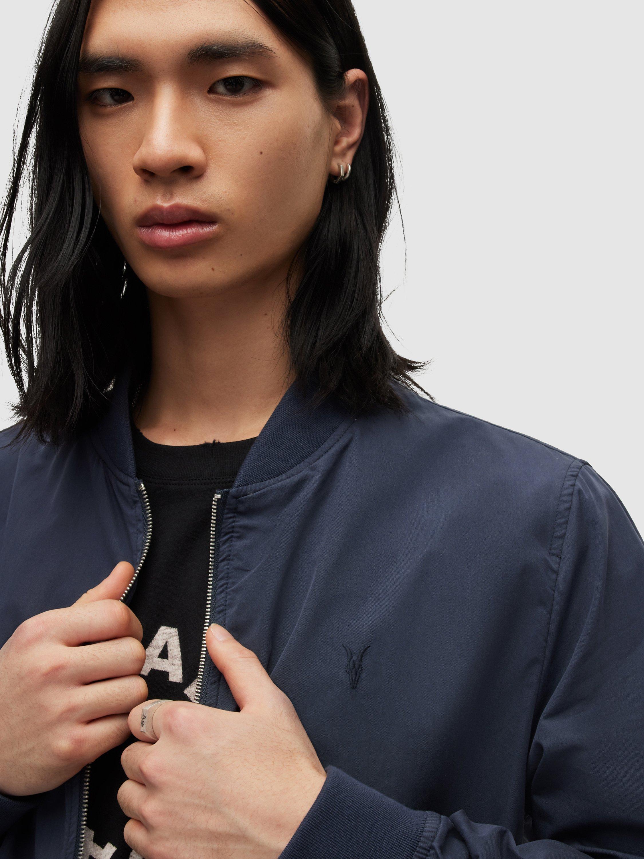 Product image 5 of 6, which shows AllSaints Bassett Bomber Jacket, Command Blue, XS