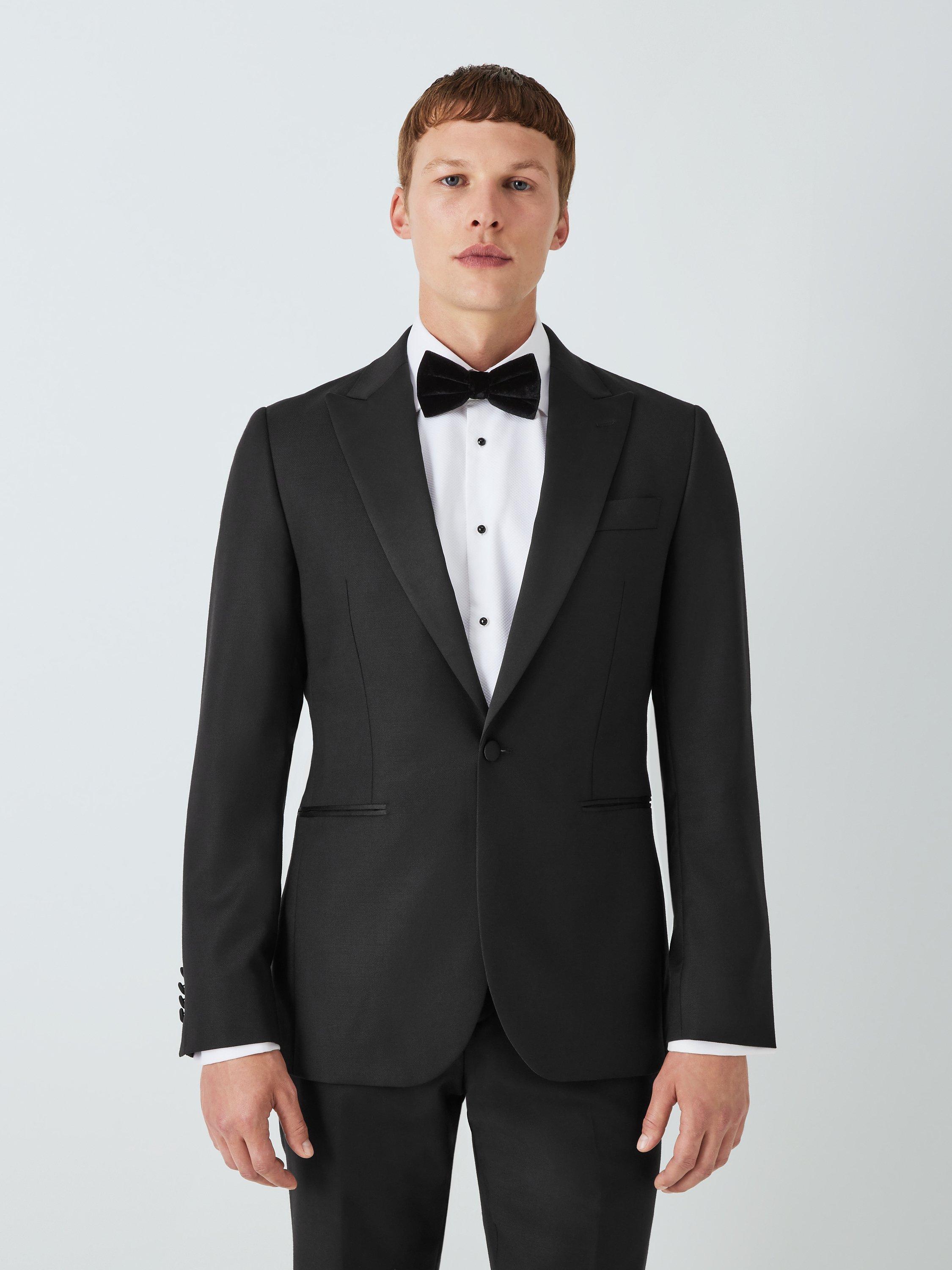 John Lewis Peak Lapel Basket Weave Dinner Jacket Black