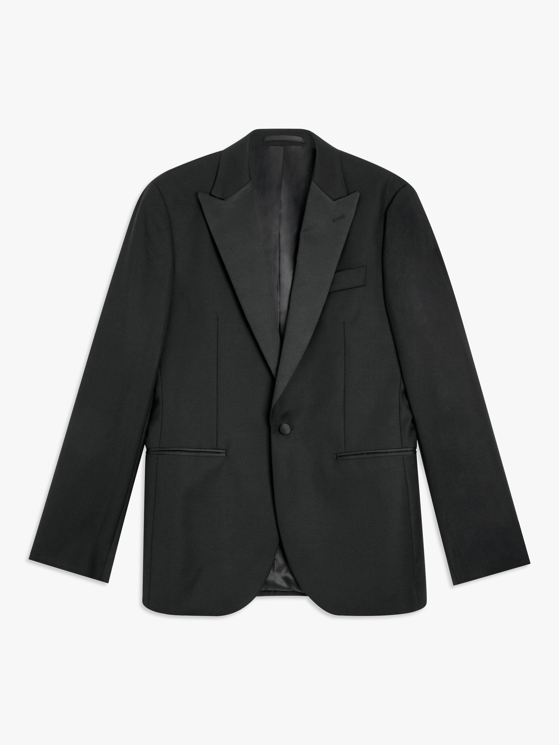 John Lewis Peak Lapel Basket Weave Dinner Jacket Black