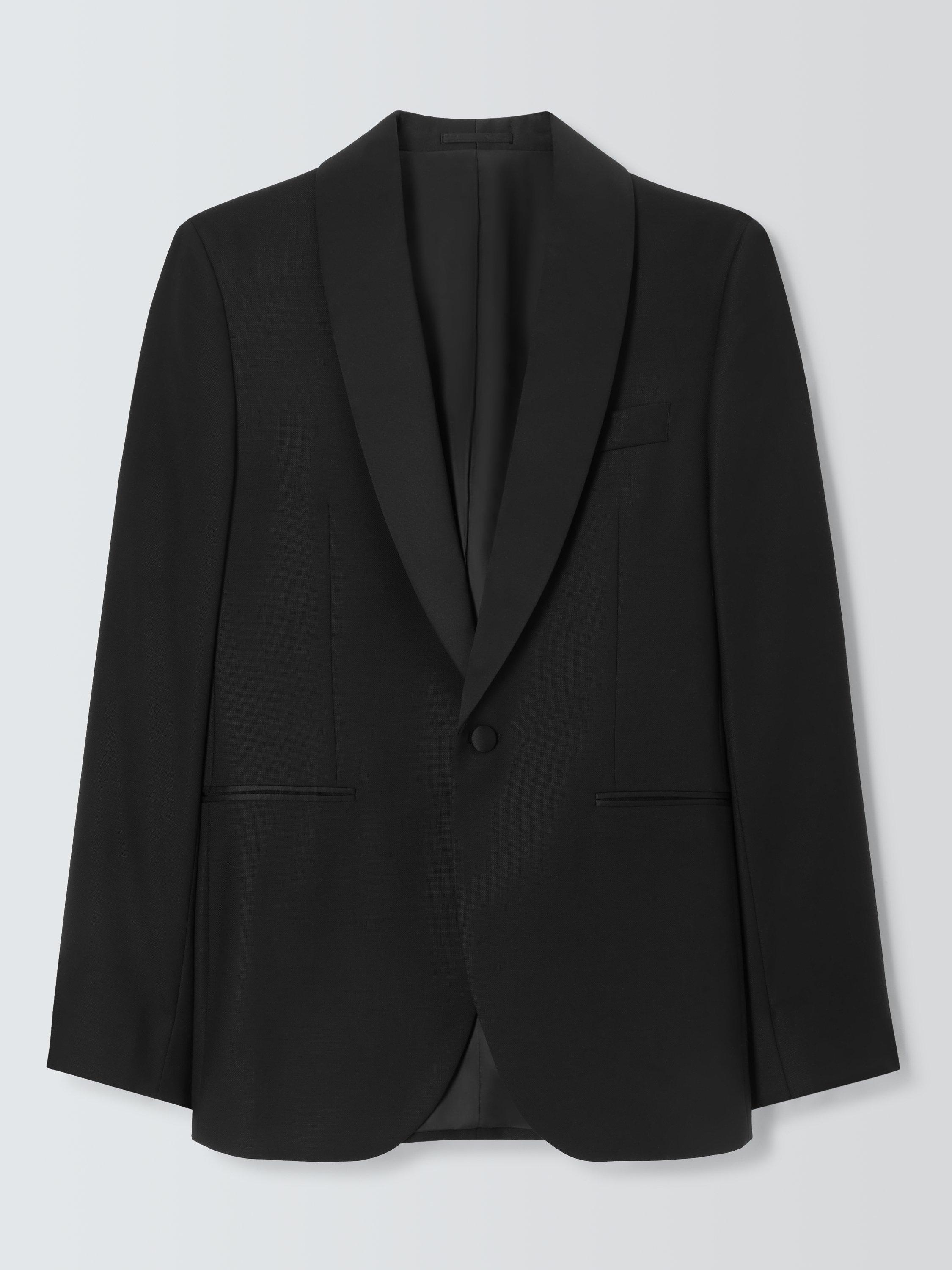 John Lewis Shawl Lapel Basket Weave Regular Fit Suit Jacket, Black, 36R