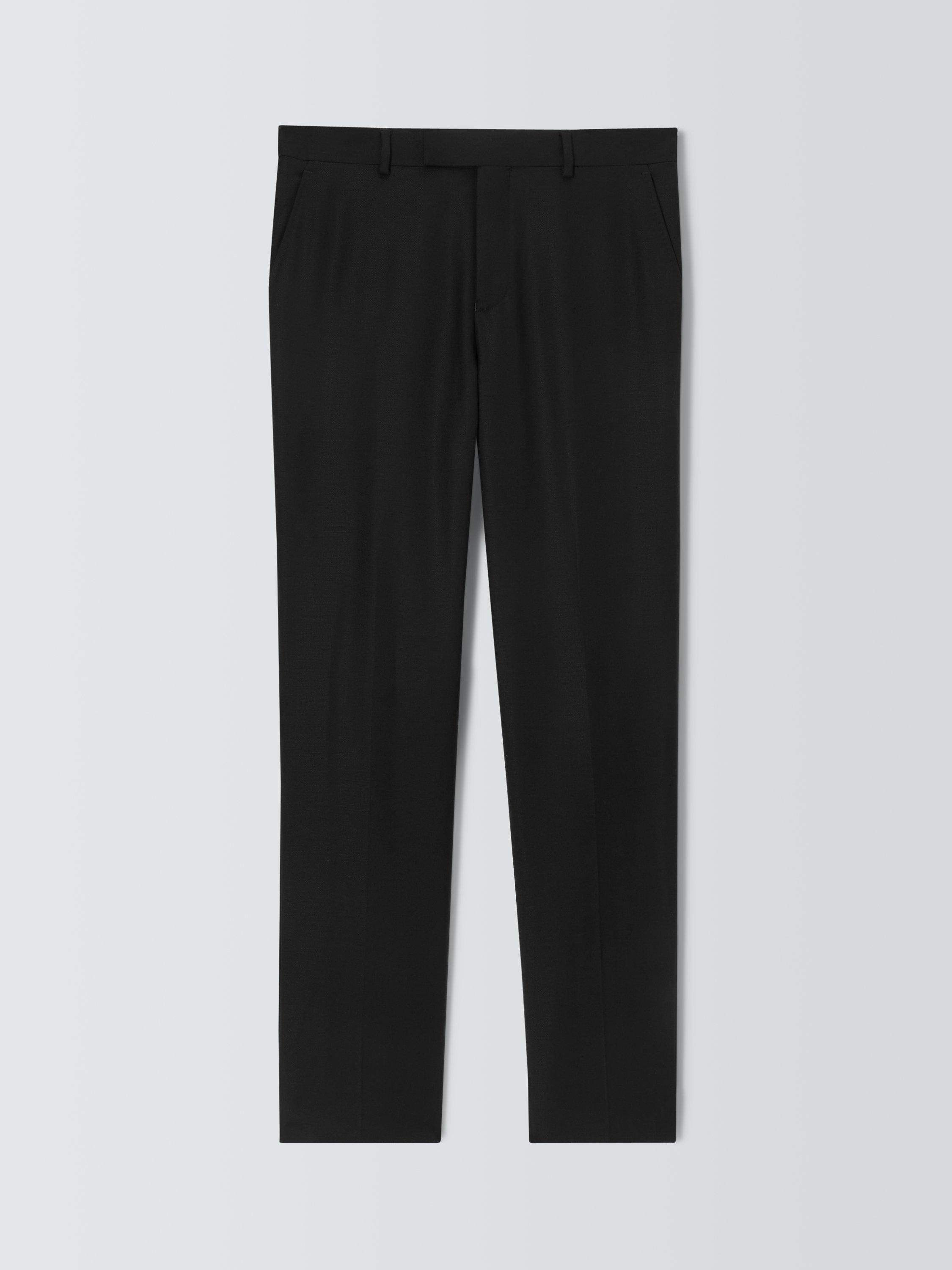 John Lewis Basket Weave Dinner Suit Trousers, Black, 42L