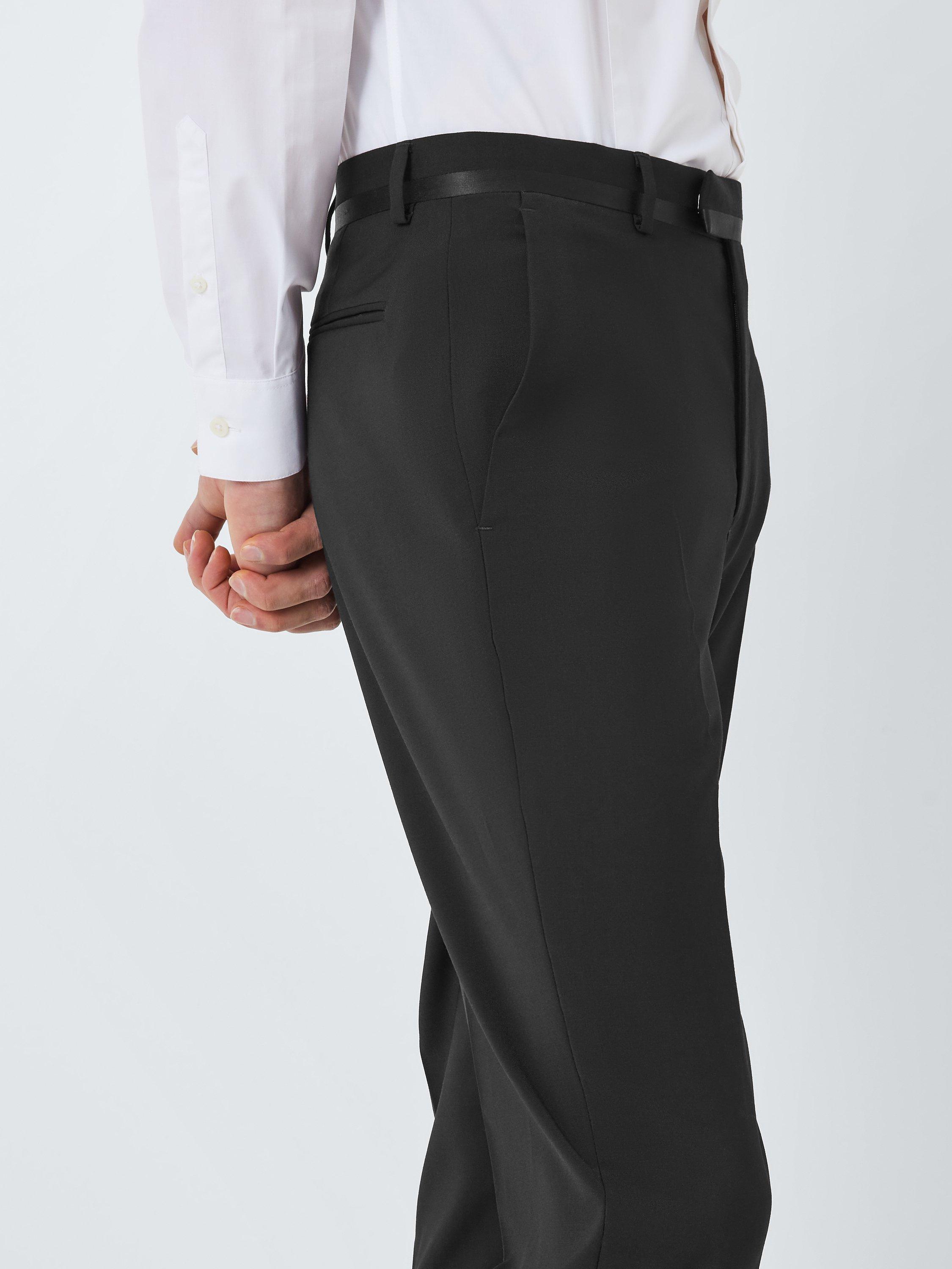 Product image 6 of 8, which shows Kin Plain Slim Fit Dinner Suit Trousers, Black, 40R
