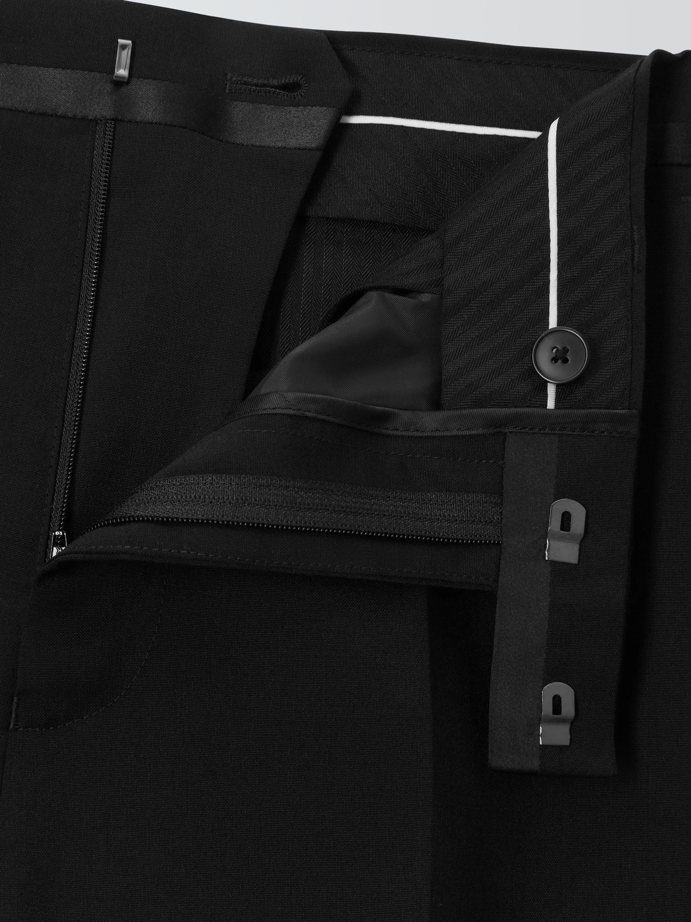 Product image 8 of 8, which shows Kin Plain Slim Fit Dinner Suit Trousers, Black, 40R
