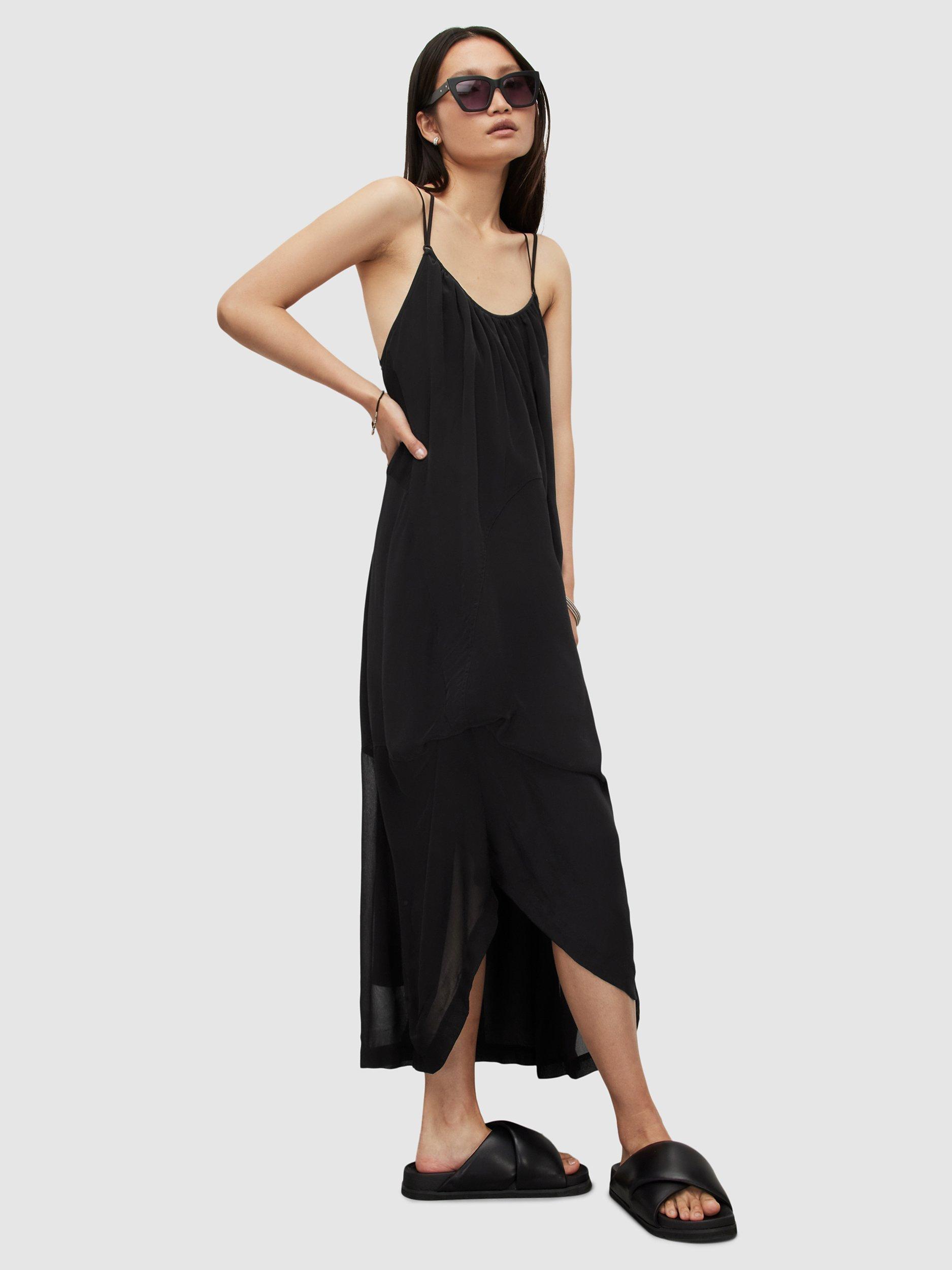 AllSaints Areena Double Strap Maxi Dress, Black