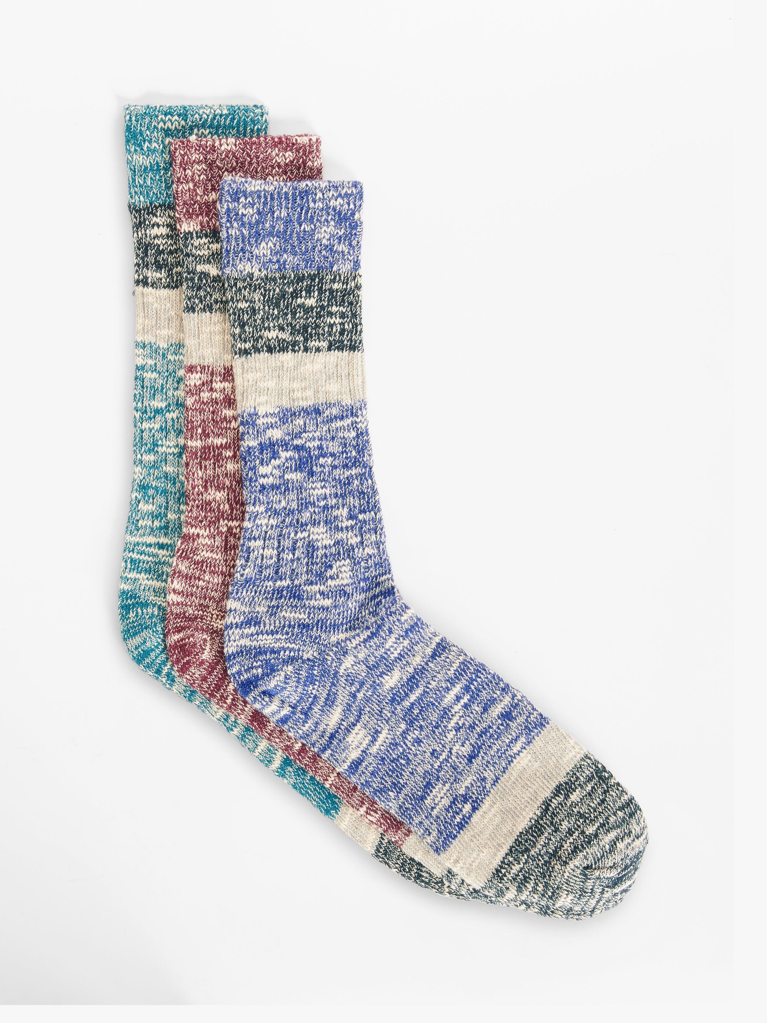 John Lewis Twist Boot Socks, Pack of 3, Multi