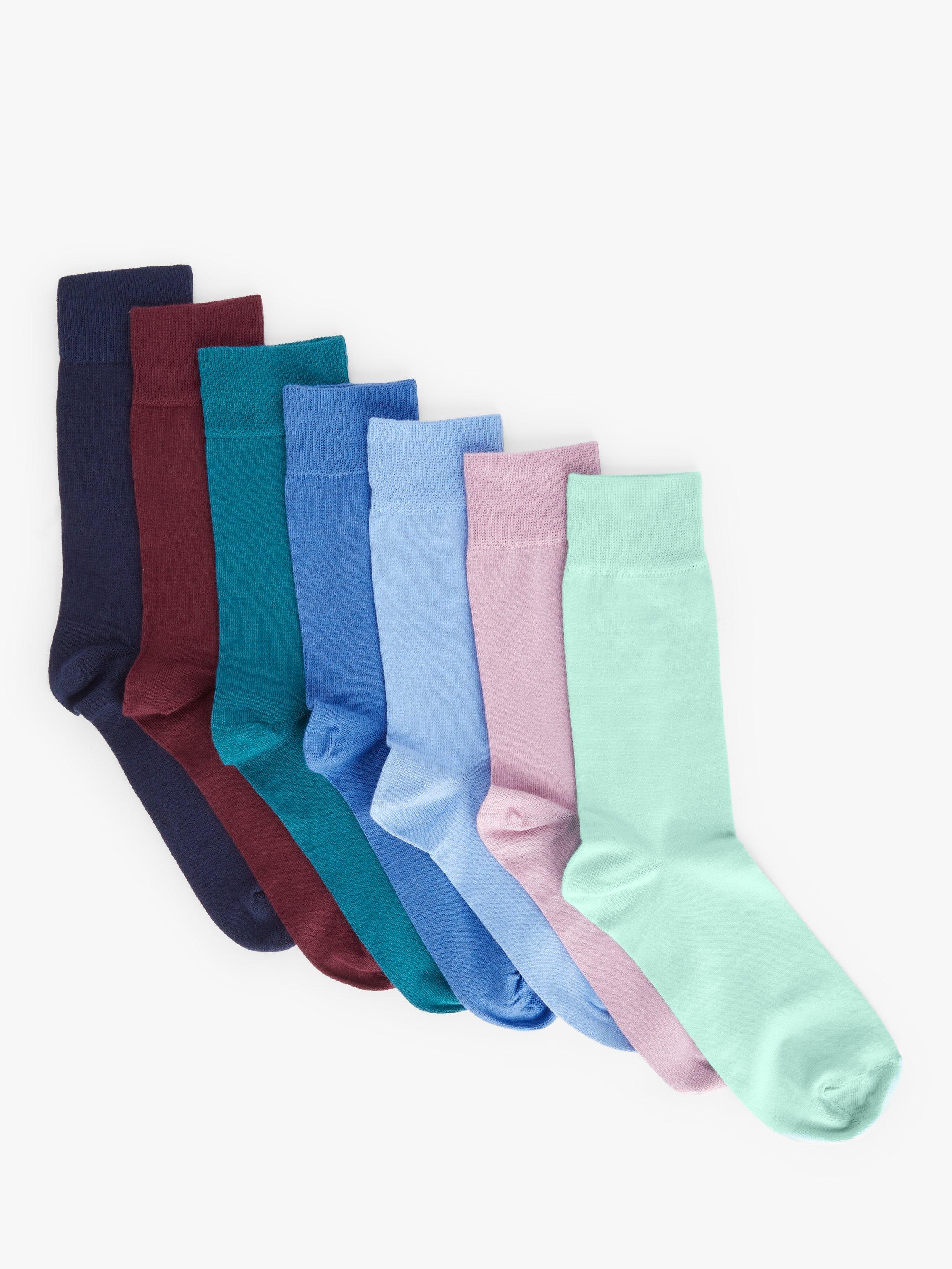John Lewis ANYDAY Cotton Rich Men's Socks, Pack of 7, Multi