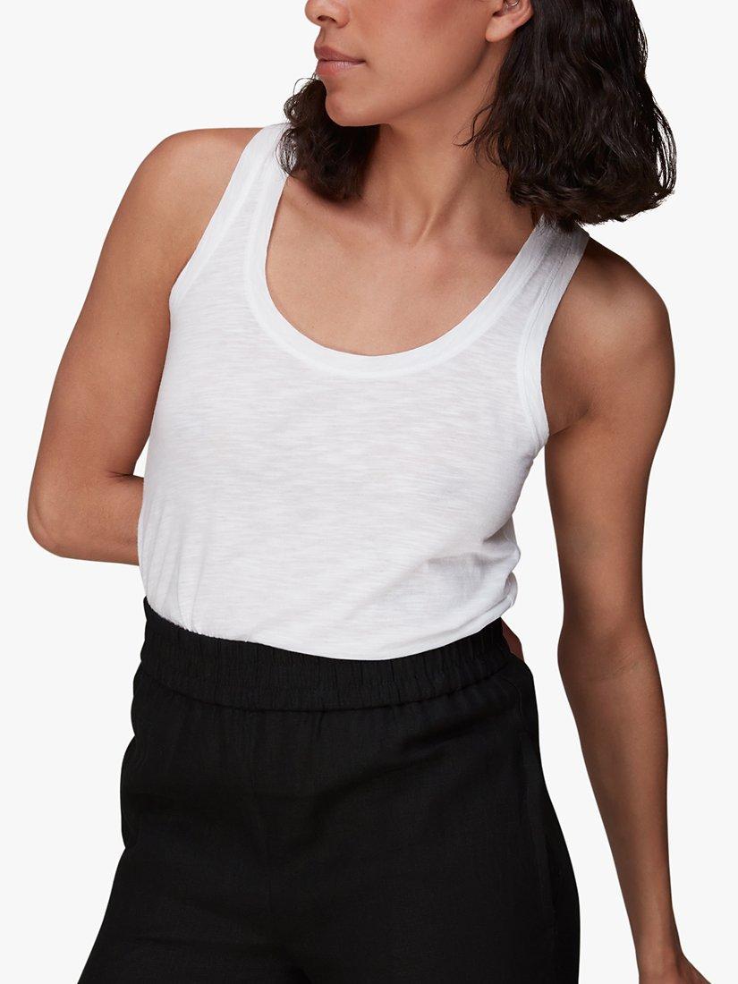 Product image 3 of 6, which shows Whistles Linen Pocket Wide Leg Trousers, Black, 6