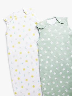 John Lewis Night & Day Print Sleeping Bag, 2 Pack, 1 Tog, Multi - view 2, Multi
