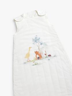 John Lewis Little Animals Sleeping Bag, 2.5 Tog, White/Multi - view 2, White/Multi