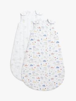John Lewis Desert Dino Palm Sleeping Bag, 2.5 Tog, Pack of 2, Multi - view 2, Multi