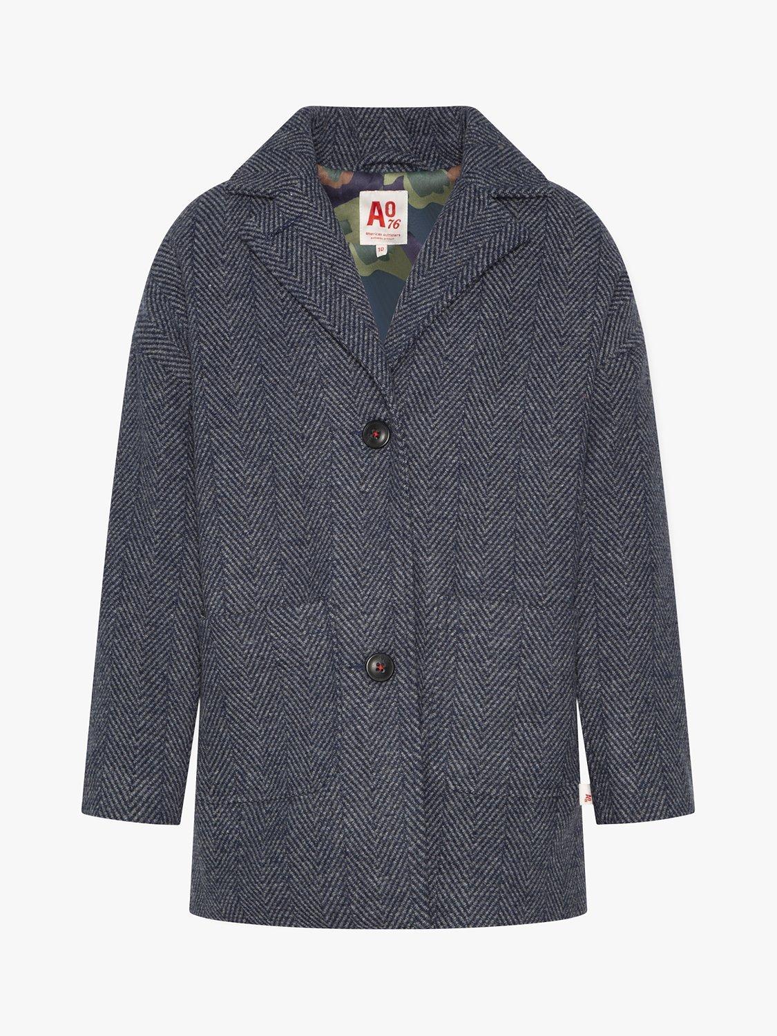 AO76 Kids' Paz Button Jacket, Dark Oxford