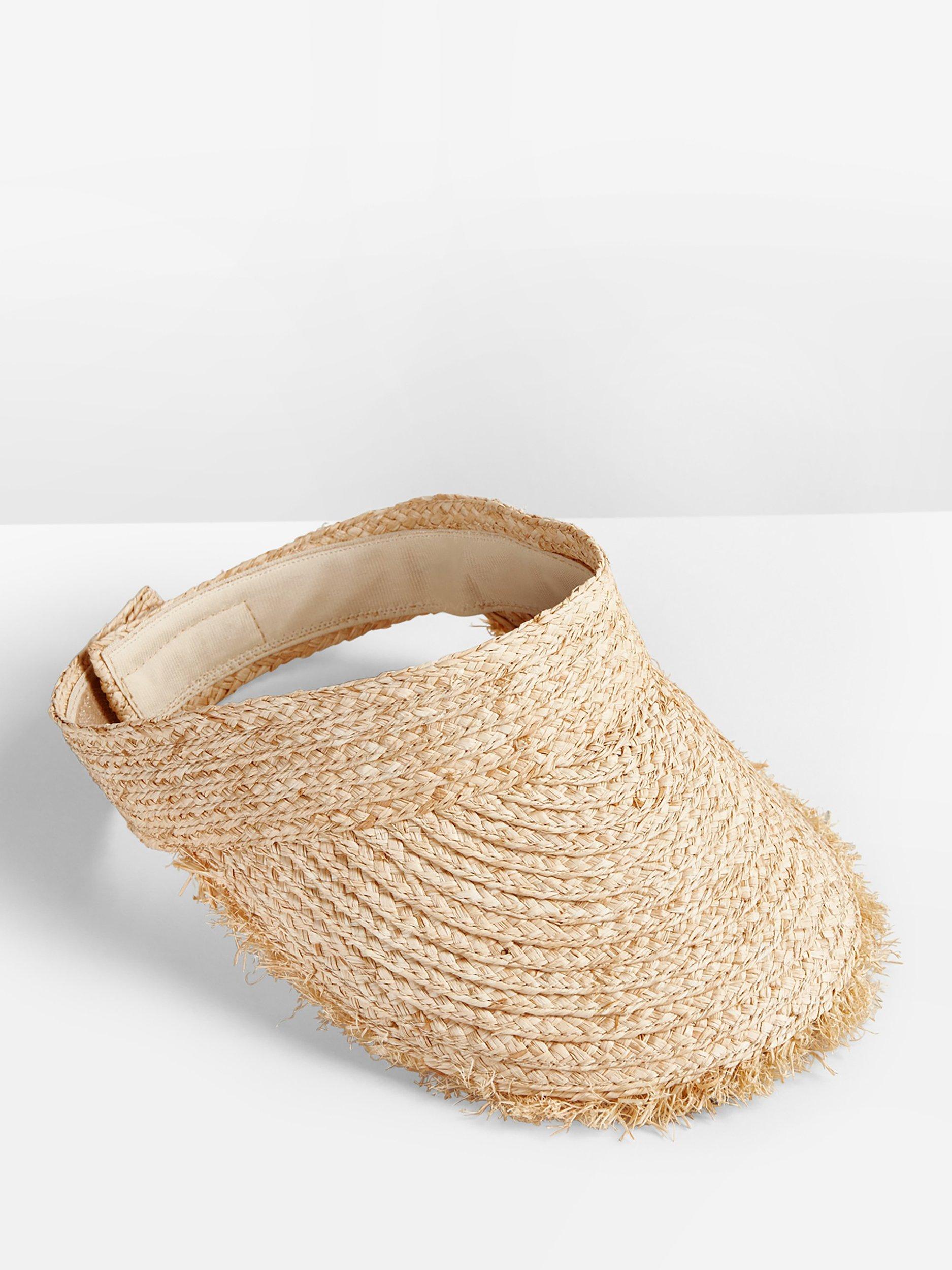 HUSH Makana Straw Visor Hat, Natural