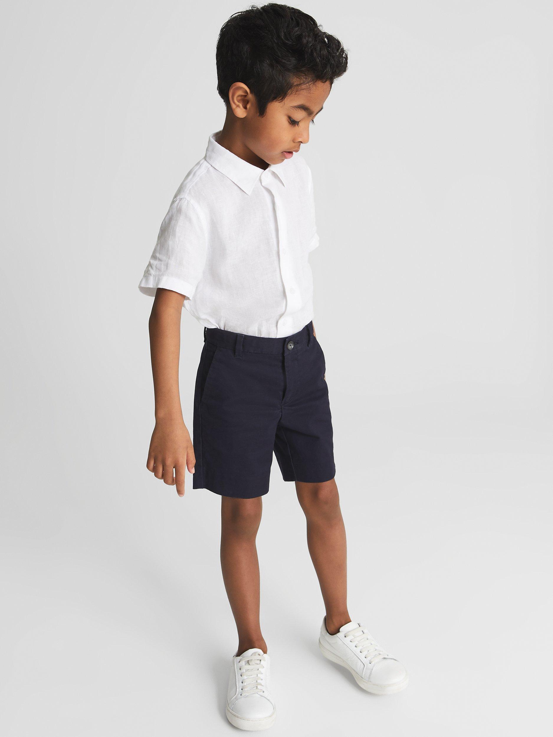 Product image 1 of 5, which shows Reiss Kids' Wicket Casual Chino Shorts, Navy, 4-5 years