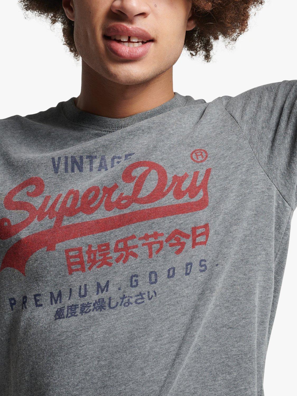 Superdry Vintage Logo Tois T-Shirt, Rich Charcoal Marl