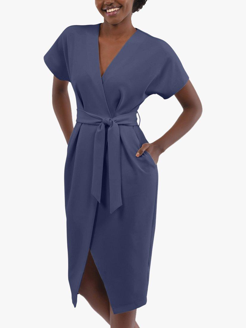 Closet London Kimono Sleeve Belted Midi Dress