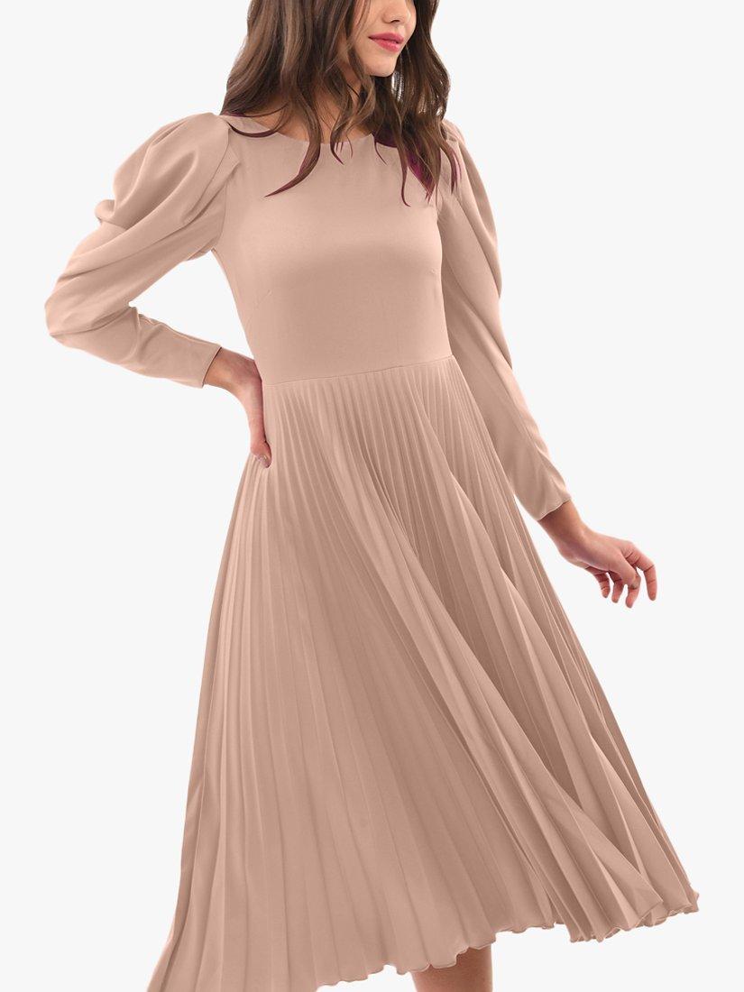 Product image 3 of 4, which shows Closet London Pleated Midi Dress, Blush, 16