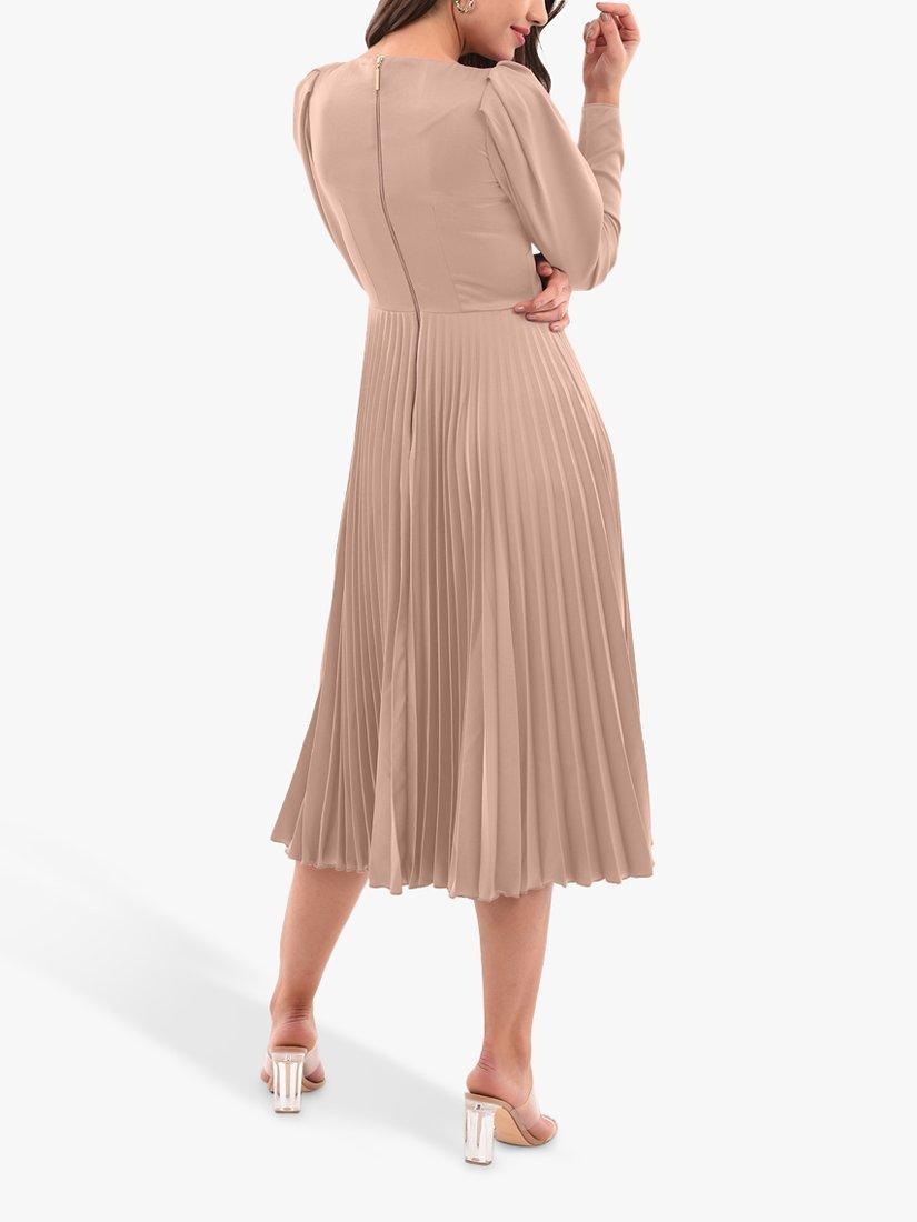 Product image 4 of 4, which shows Closet London Pleated Midi Dress, Blush, 16