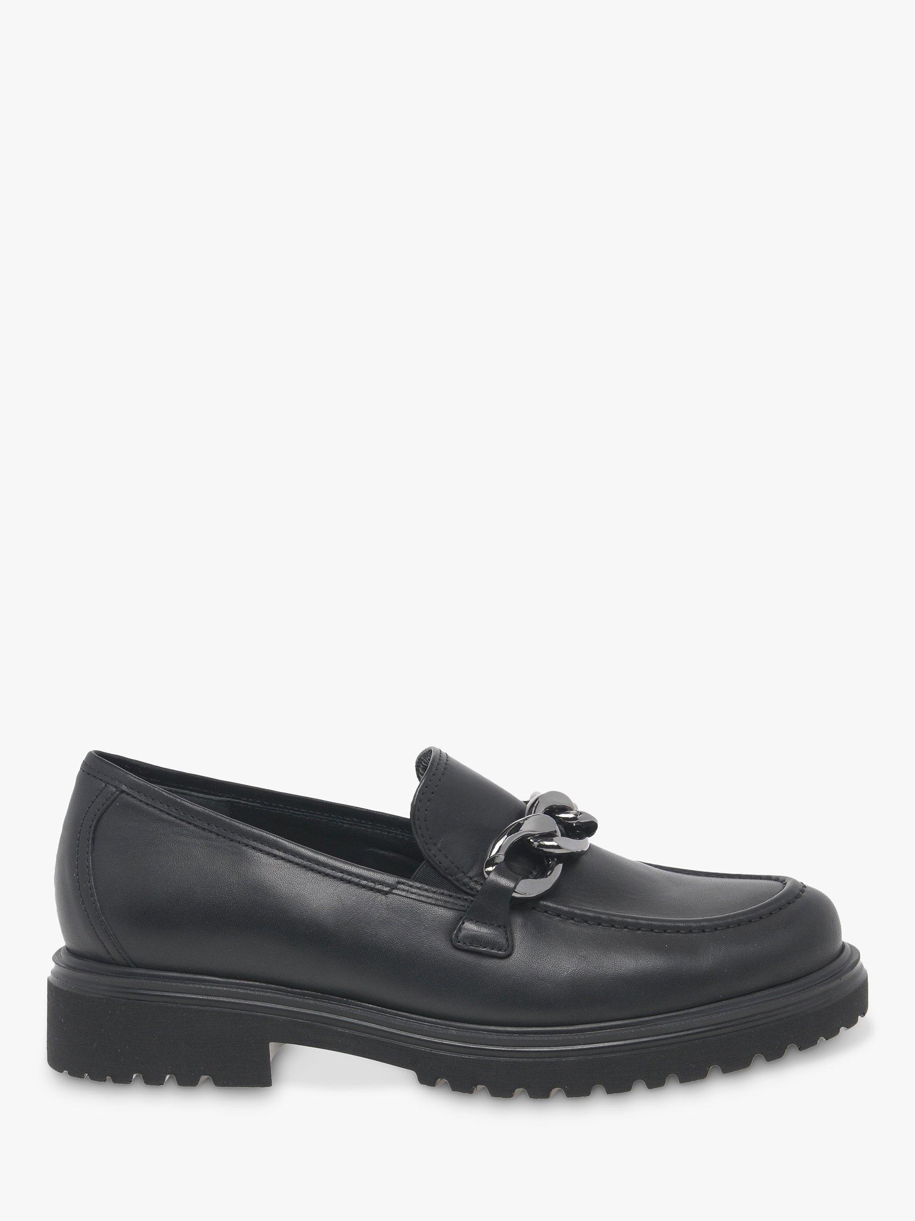 Gabor Florida Wide Fit Leather Loafers, Black