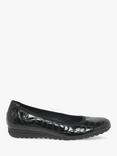 Gabor Splash Wide Fit Croc Look Leather Pumps