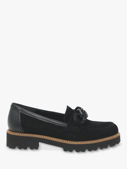 Gabor Squeeze Suede Loafers, Black, Black