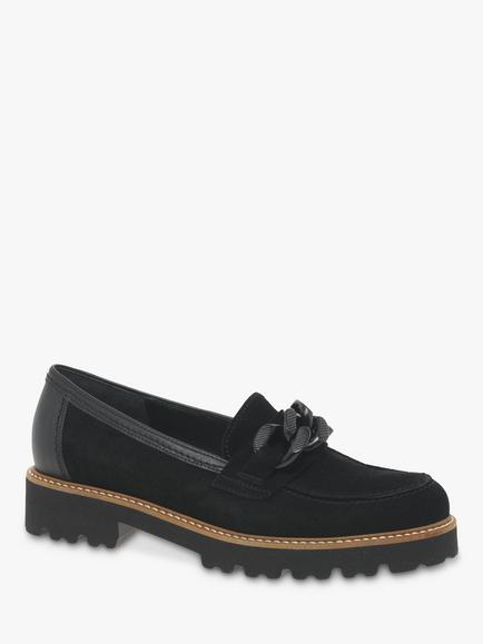 Gabor Squeeze Suede Loafers, Black - view 2, Black