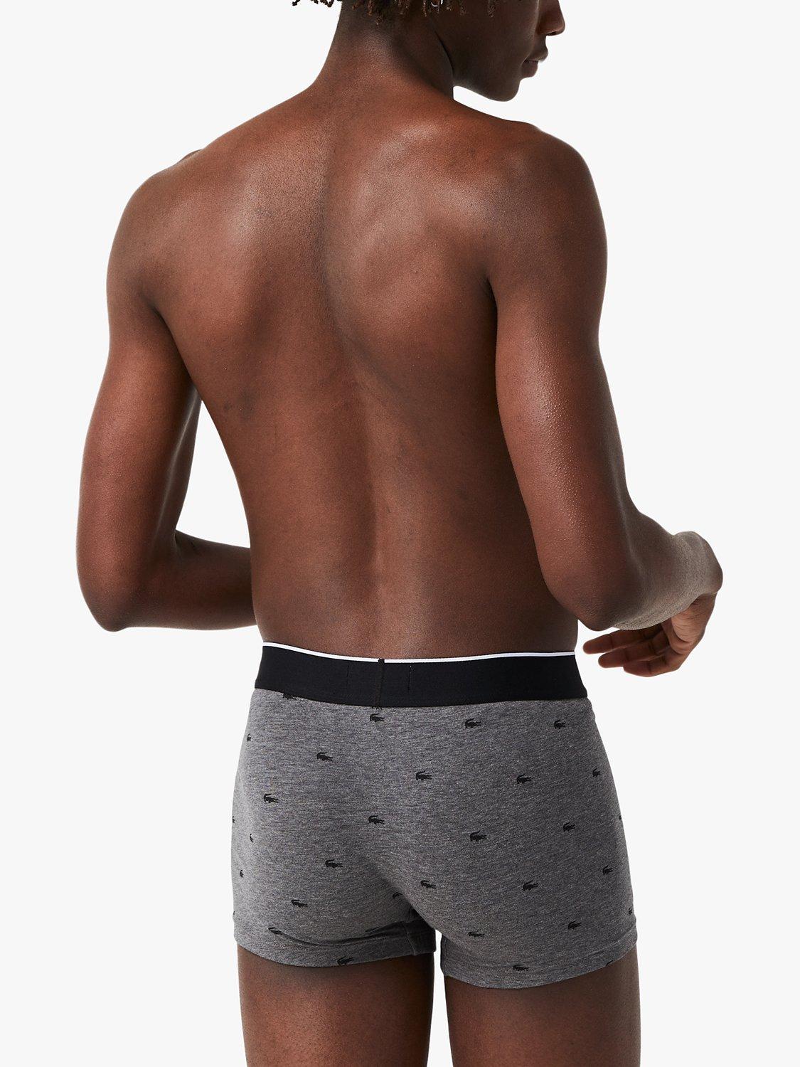 Product image 3 of 5, which shows Lacoste Signature Trunks, Pack of 3, Black/White/Grey, S