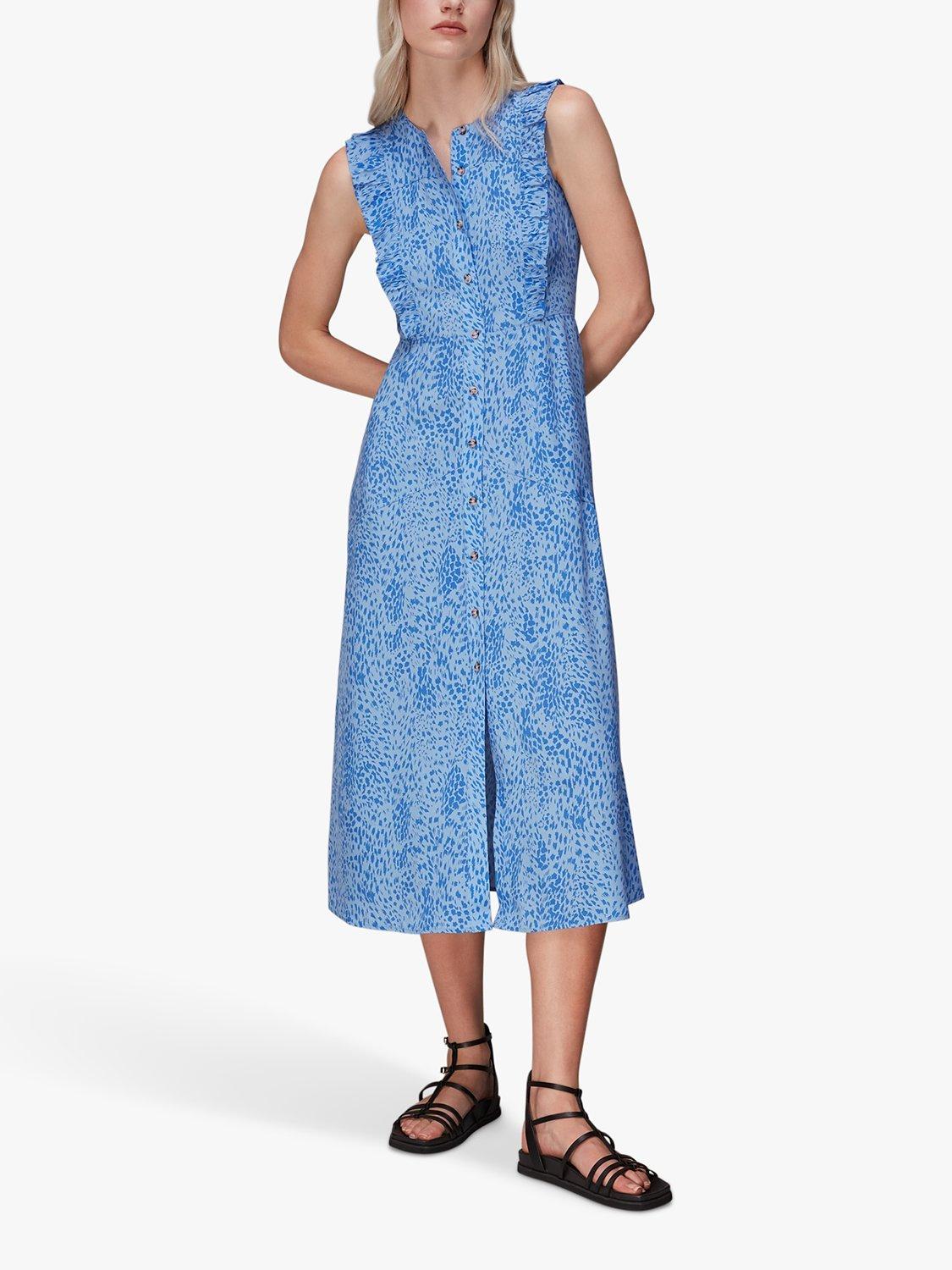 Whistles Lively Animal Frill Midi Dress